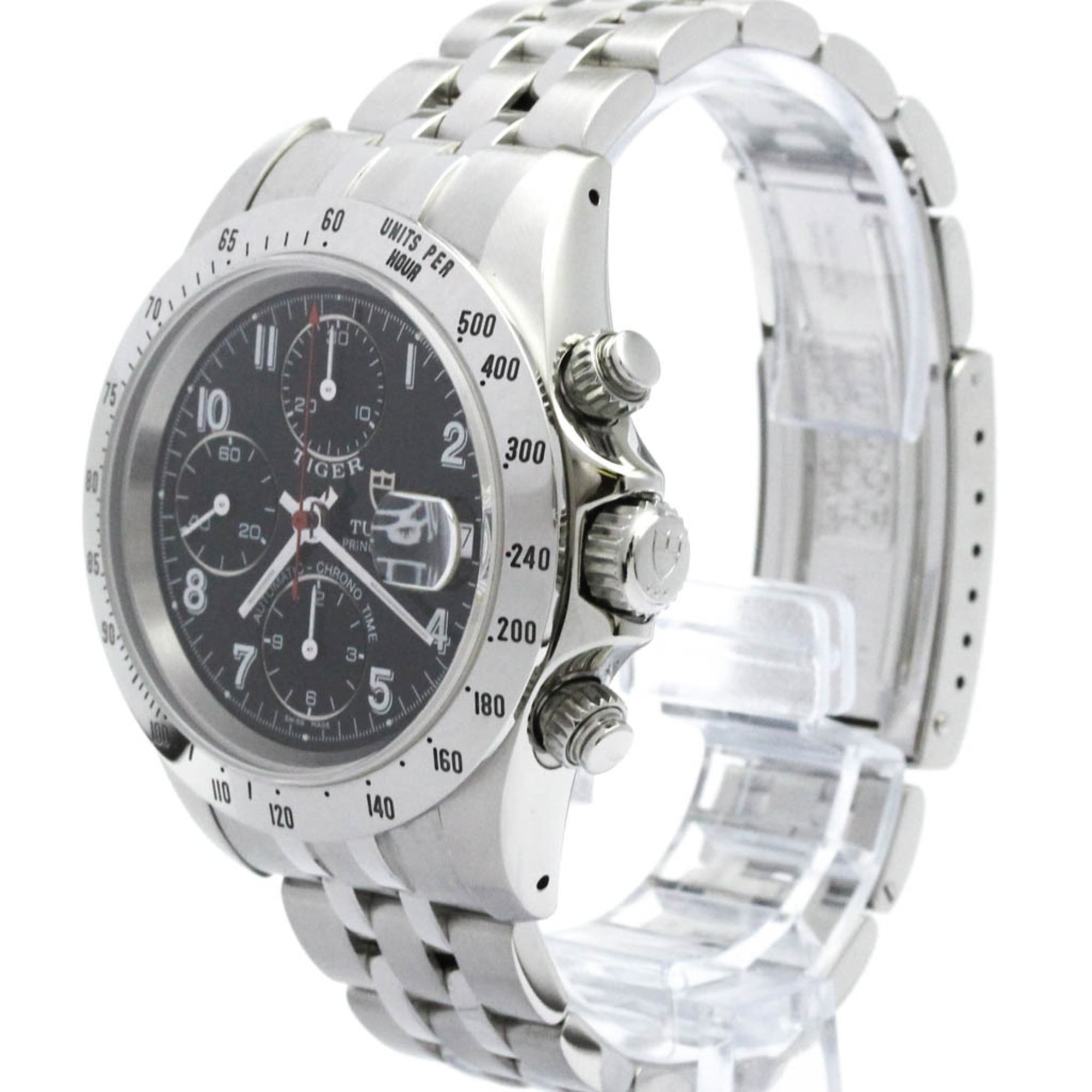 TUDOR Chrono Time Prince Date Tiger Steel Mens Watch 79280 Polished