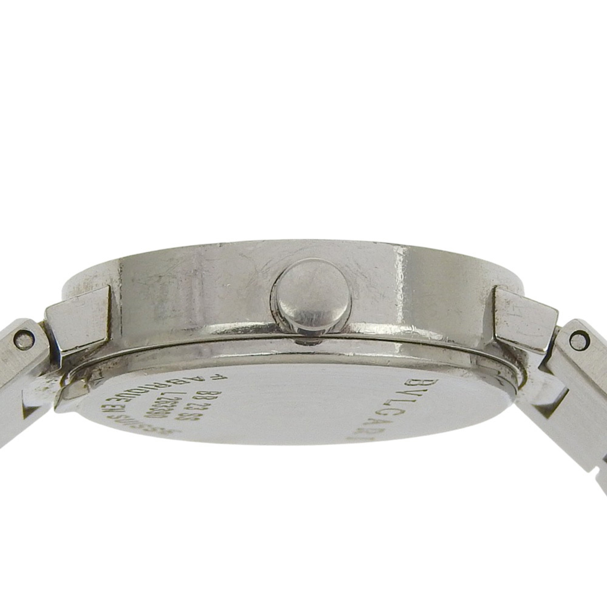 BVLGARI polshorloge BB23SS roestvrij staal, quartz, analoog display, zwarte wijzerplaat, damesmodel