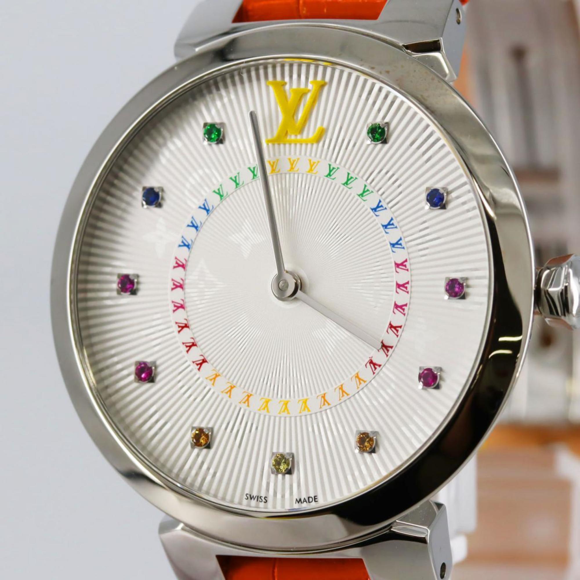 Louis Vuitton Tambour Slim 11P QA159 roestvrijstalen quartzhorloge