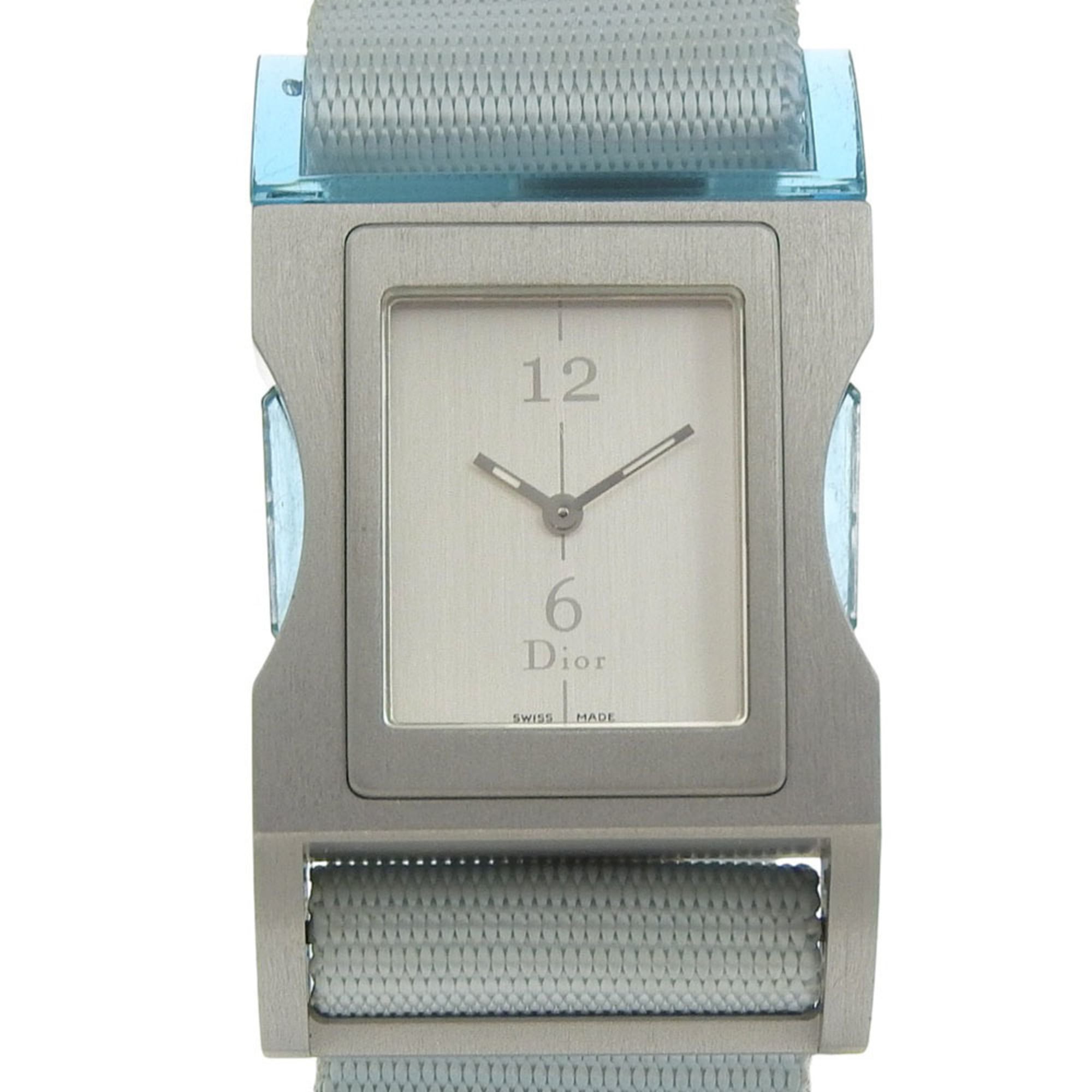 Dior Chris 47 Watch D100-322, Aluminum and Nylon Quartz Analog with Silver Dial, Women's