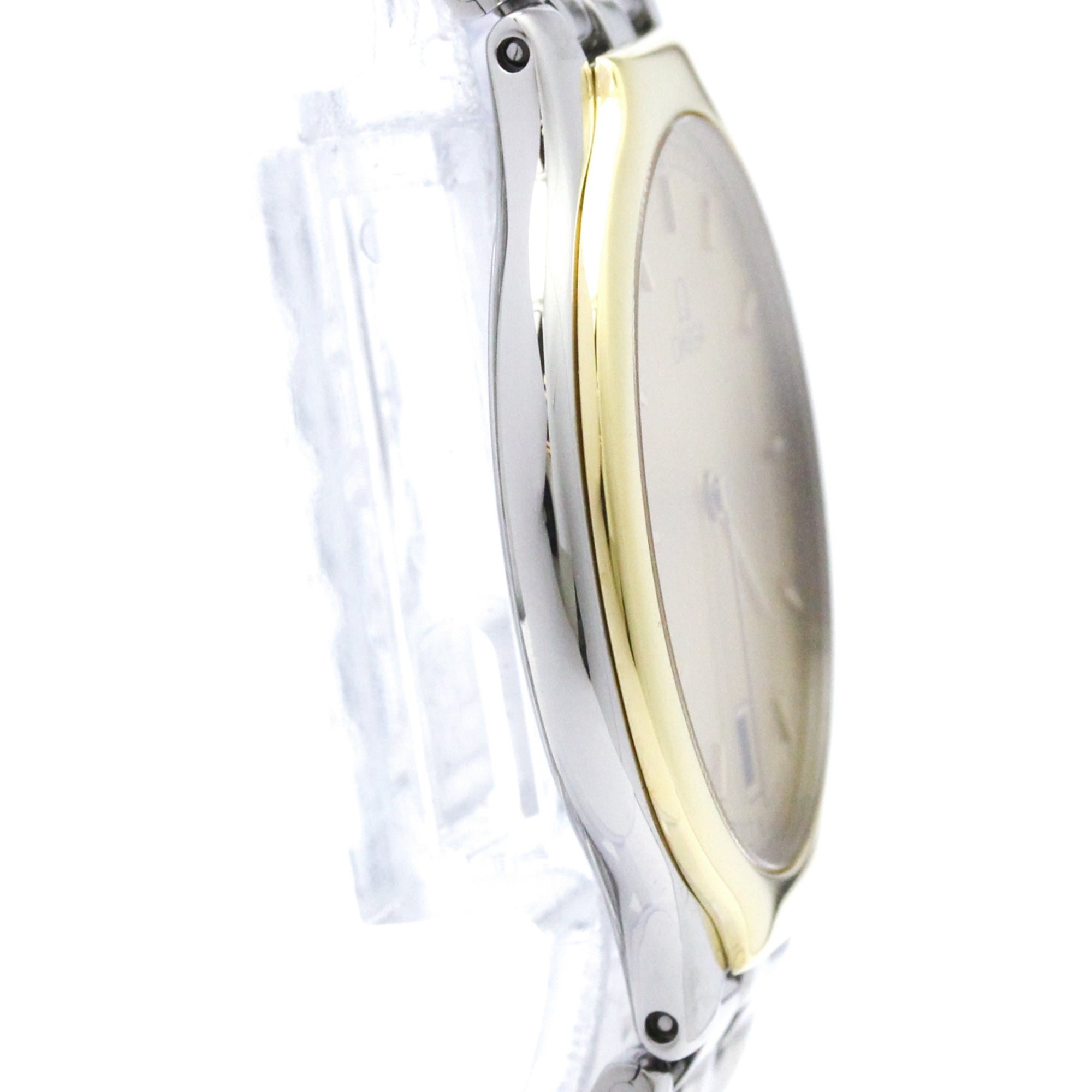OMEGA De Ville Herrenuhr aus 18-karätigem Gold und Edelstahl Quarz 196.0316