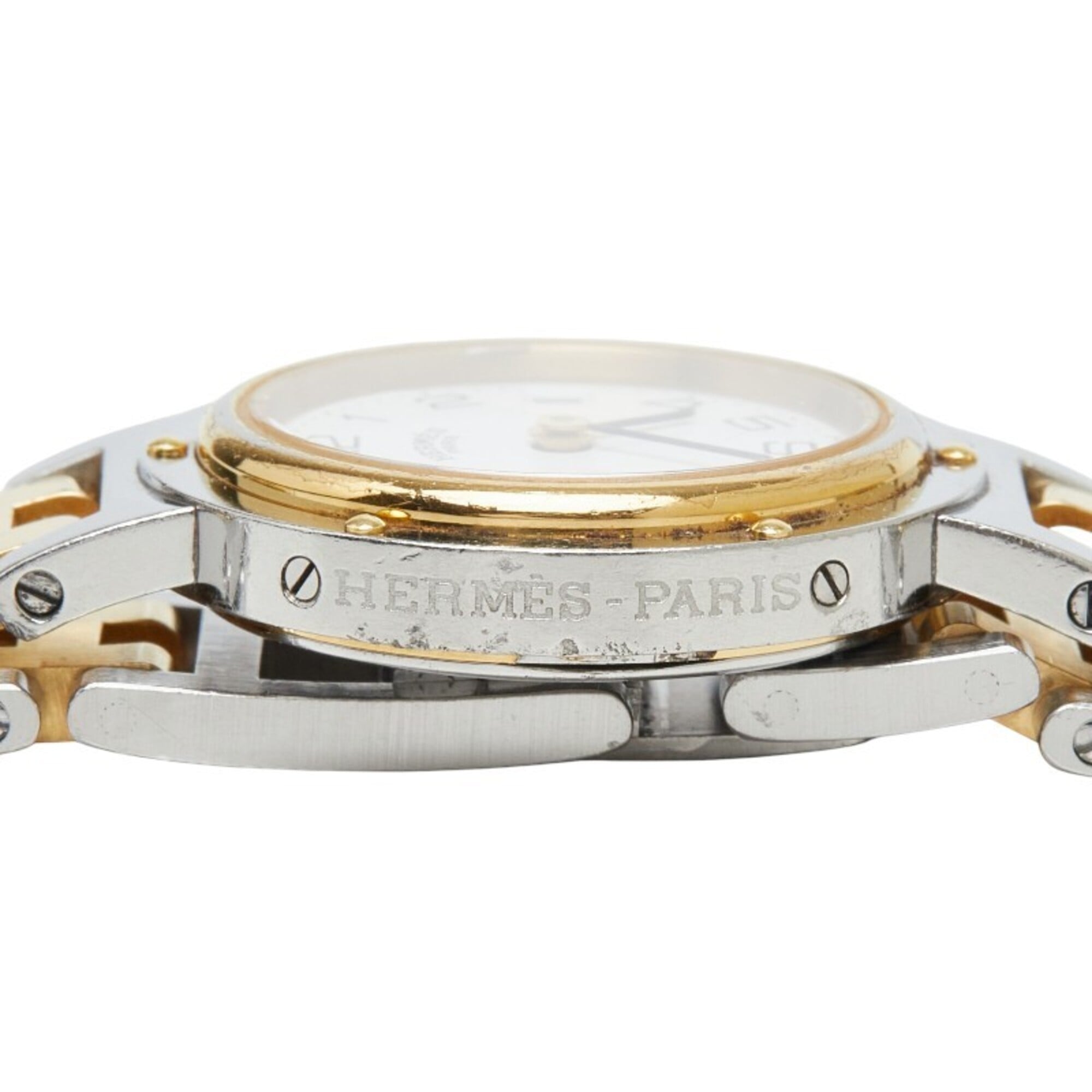 Hermes Clipper CL4.220 Quartz White Dial Stainless Steel Wo HERMES