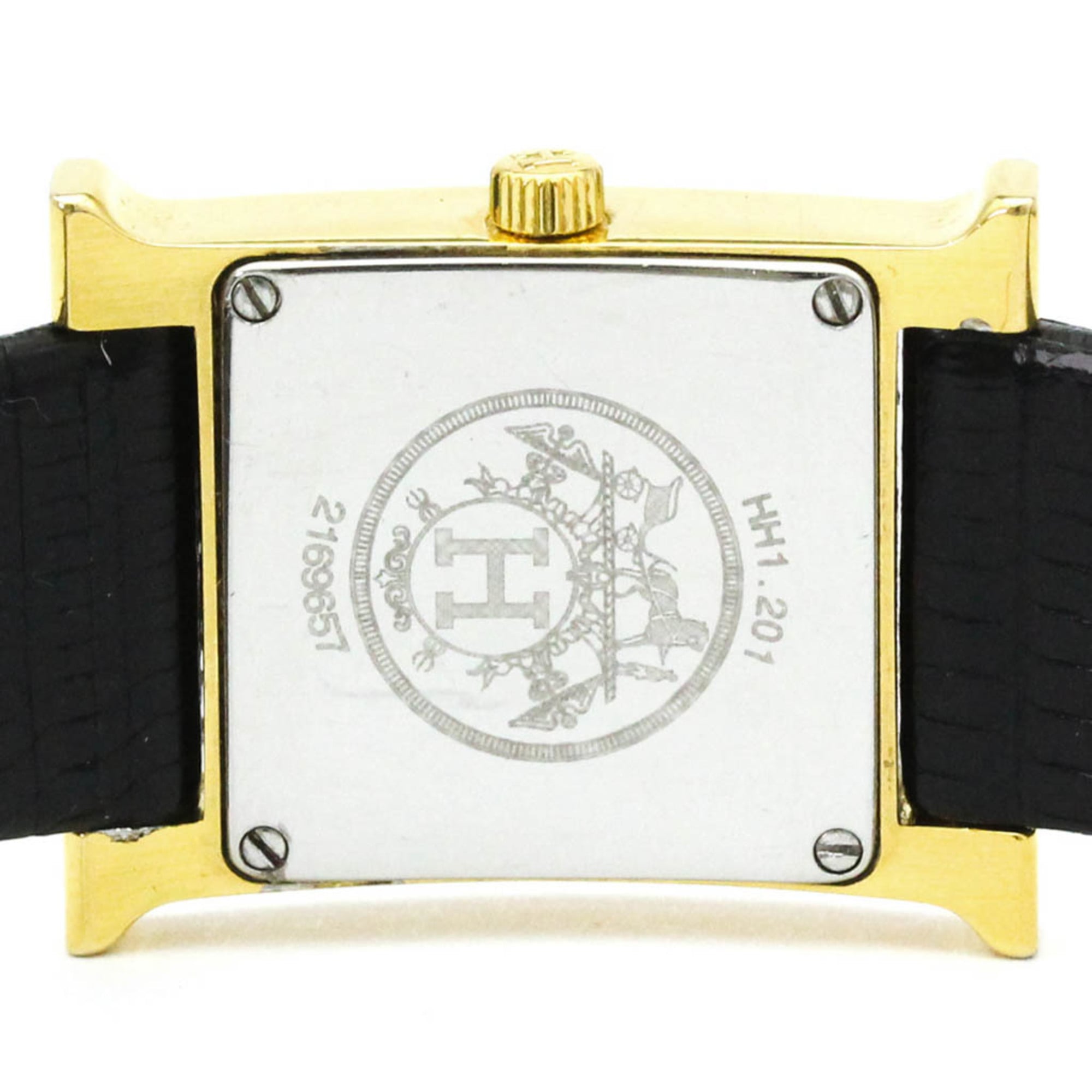 Montre HERMES H pour femme, en cuir plaqué orQuartz modèle HH1.201