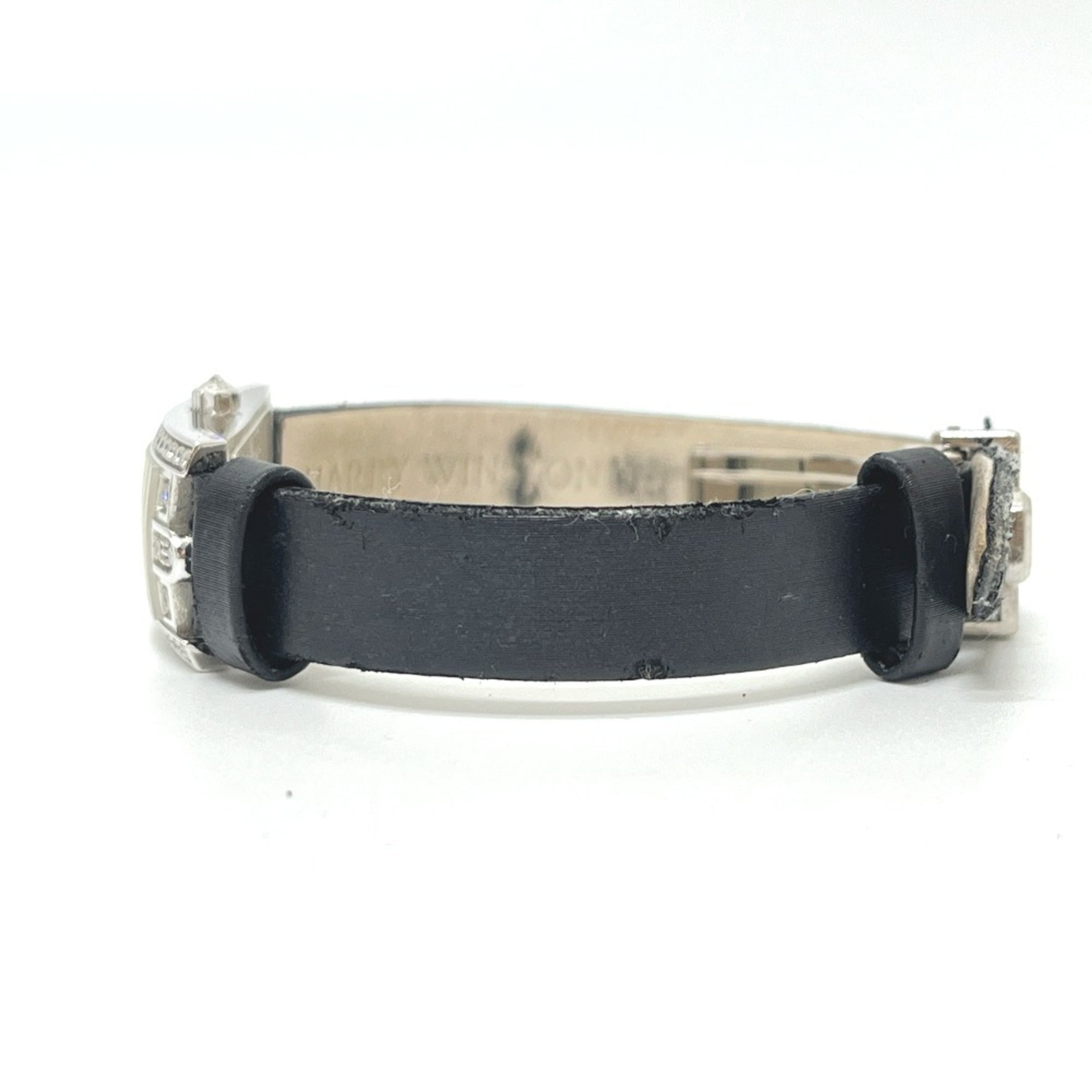 HARRY WINSTON Avenue C Mini-Uhr (AVCQHM16WW024) mit echten Diamanten, Muschelgehäuse und QuarzUhrwerk, 18KWG, Damenuhr, Silber