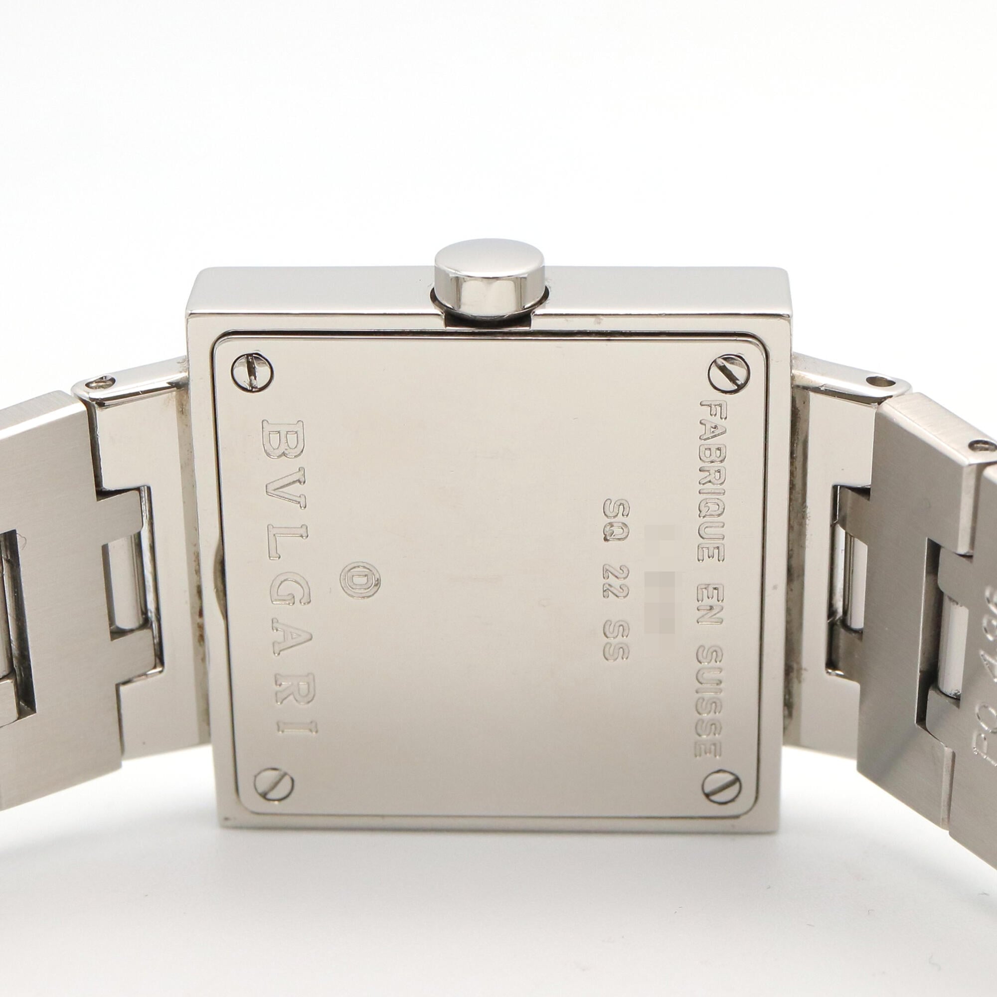 Montre Bulgari BVLGARI Quadrato, acier inoxydable, pour femme, Noir, SQ22SS