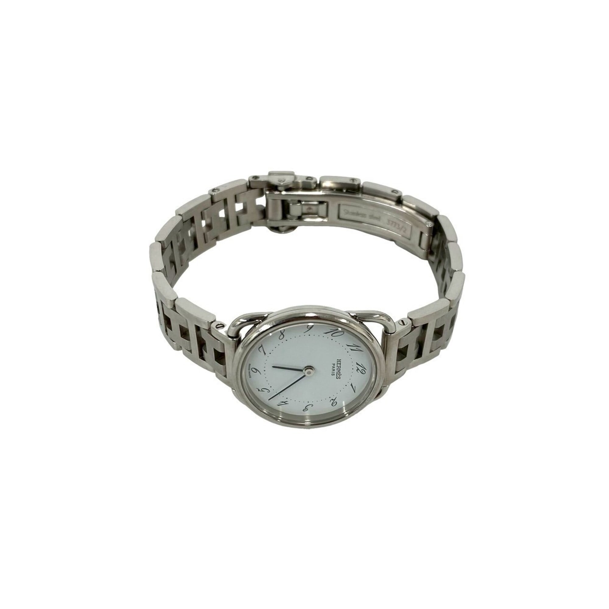 HERMES Vintage Arceau Stainless Steel Quartz Wristwatch, Silver, 39681