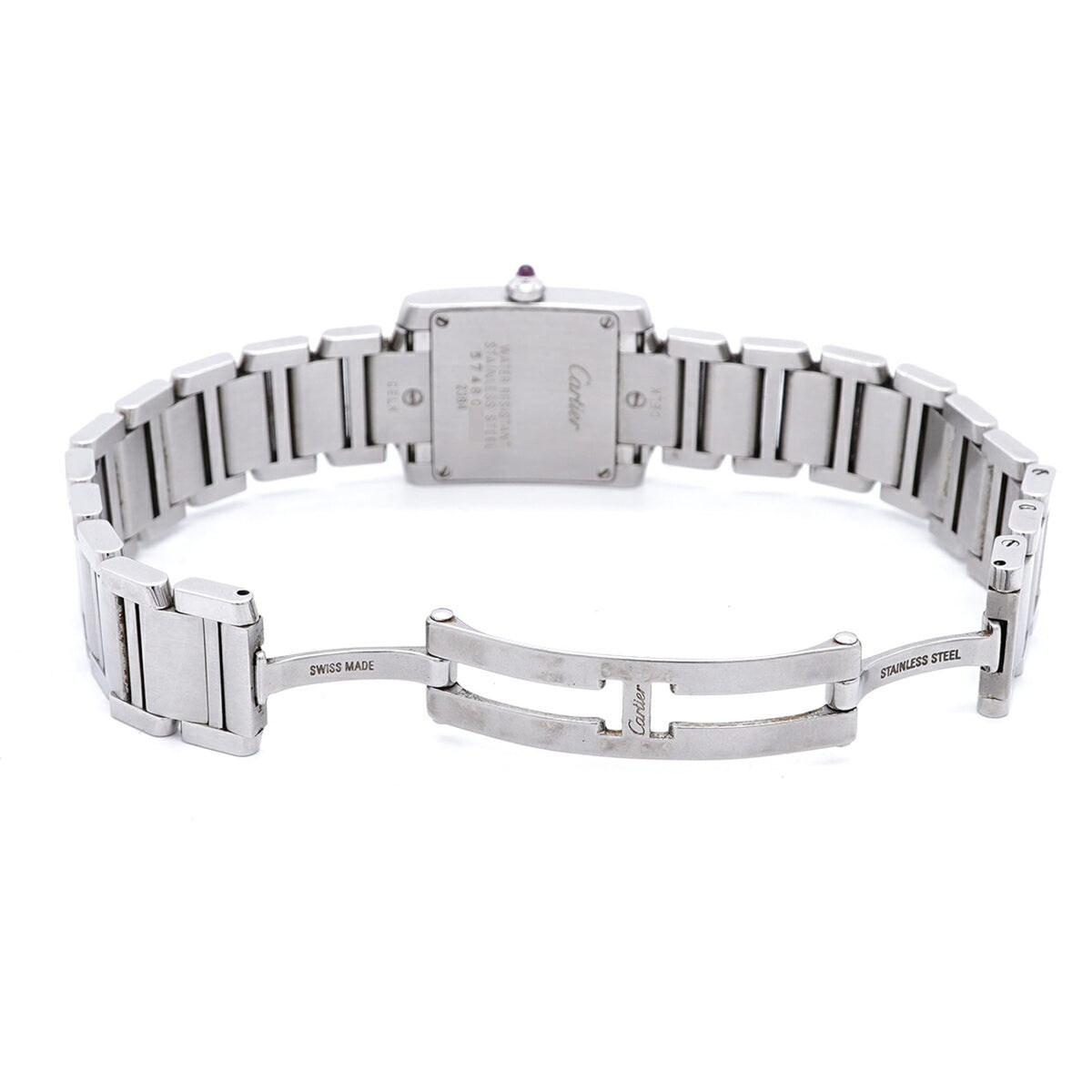 Cartier Tank Française SM W51028Q3 horloge met roze wijzerplaat, 20 mm