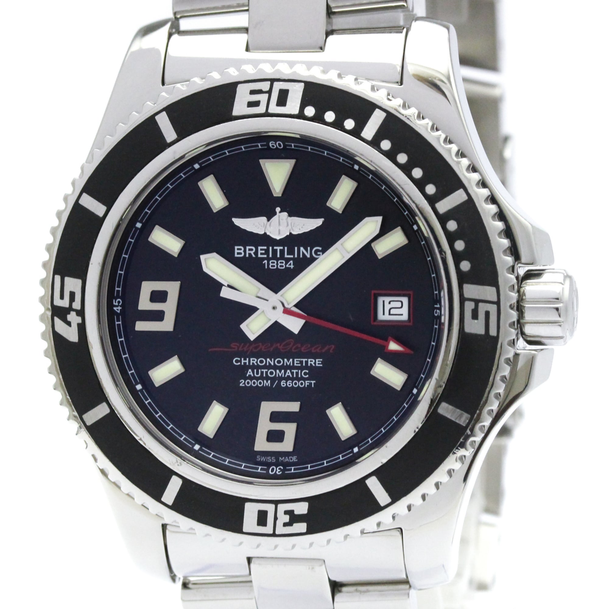 Breitling Superocean A17391 Black Dial 44mm Watch