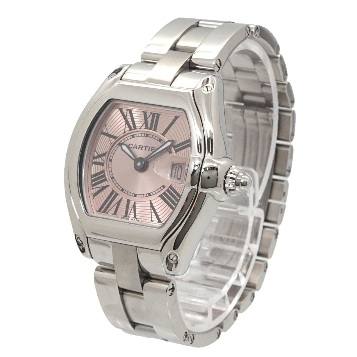 Cartier Roadster SM W62017V3 Pink Dial 33mm Watch