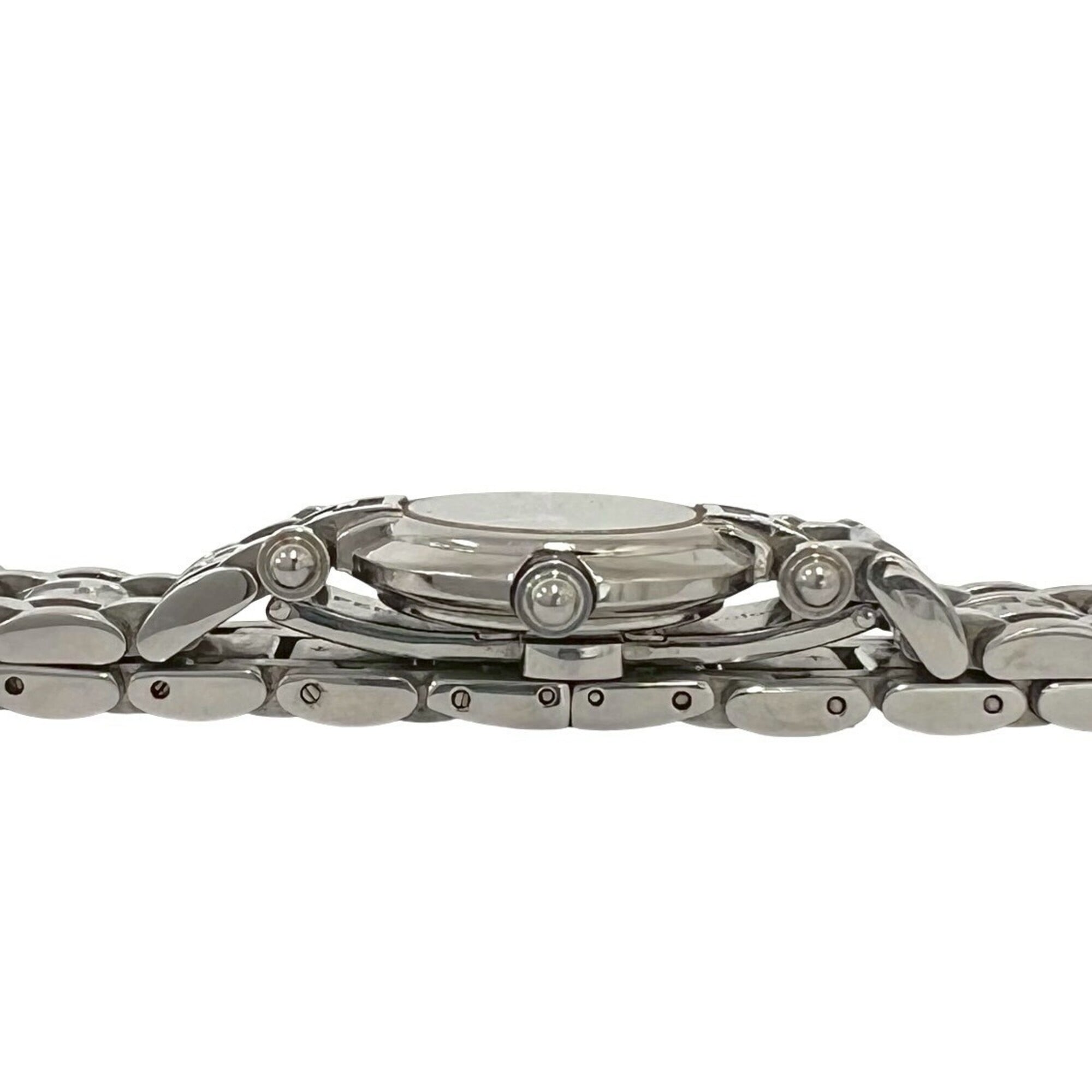 FENDI 750L Orologi FF Logo Stainless Steel Quartz Watch, Silver/Black, 39005