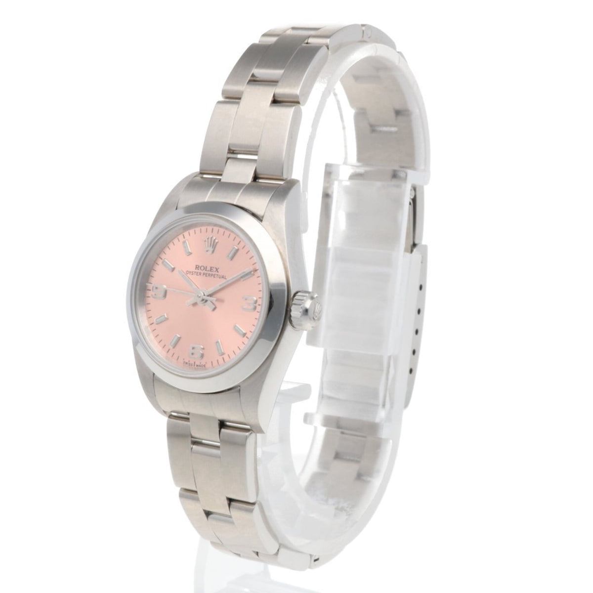 Rolex Oyster Perpetual 76080 Rosa Zifferblatt 25 mm Uhr
