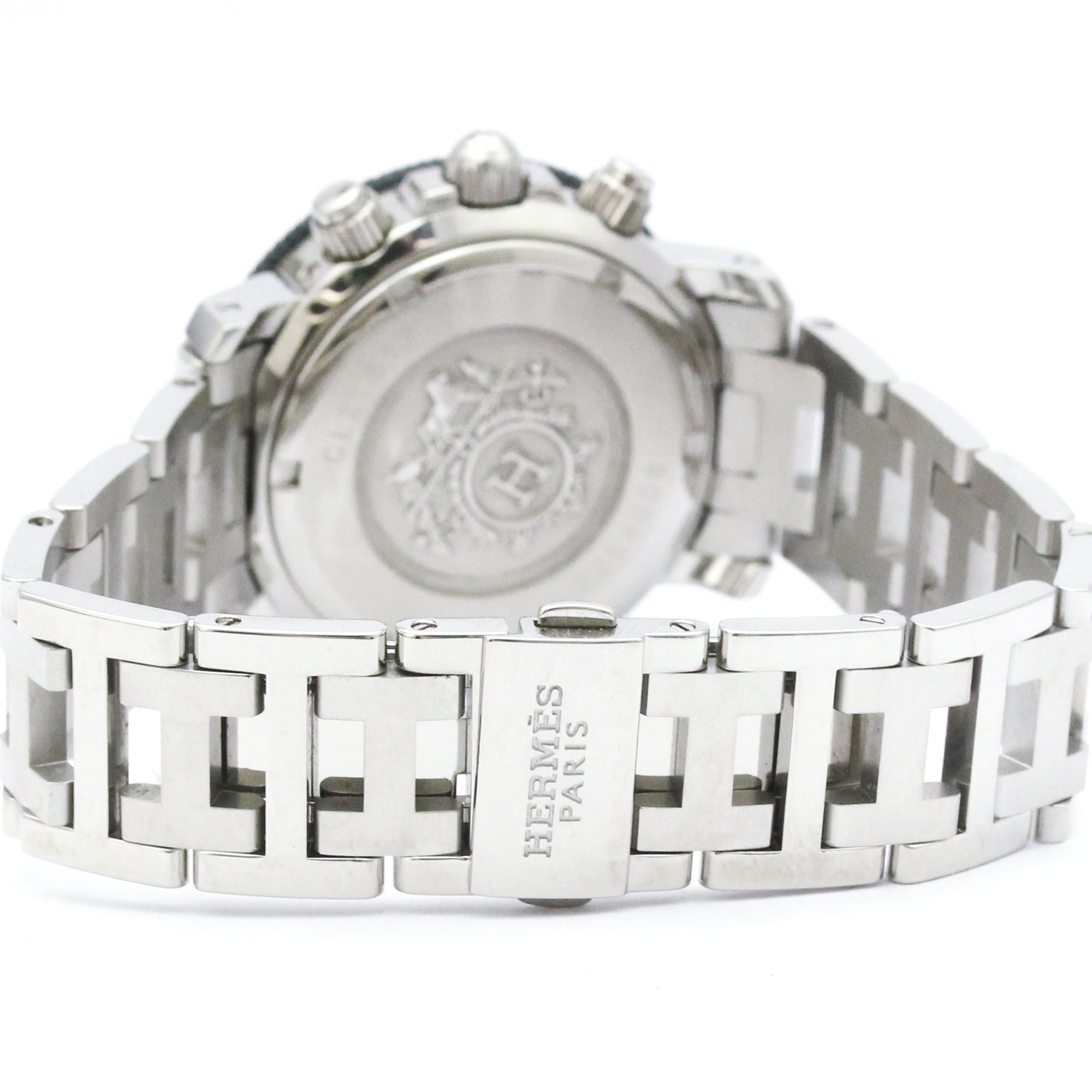 HERMES Clipper Diver Chronograph Quartz Ladies Watch CL2.317 Polished