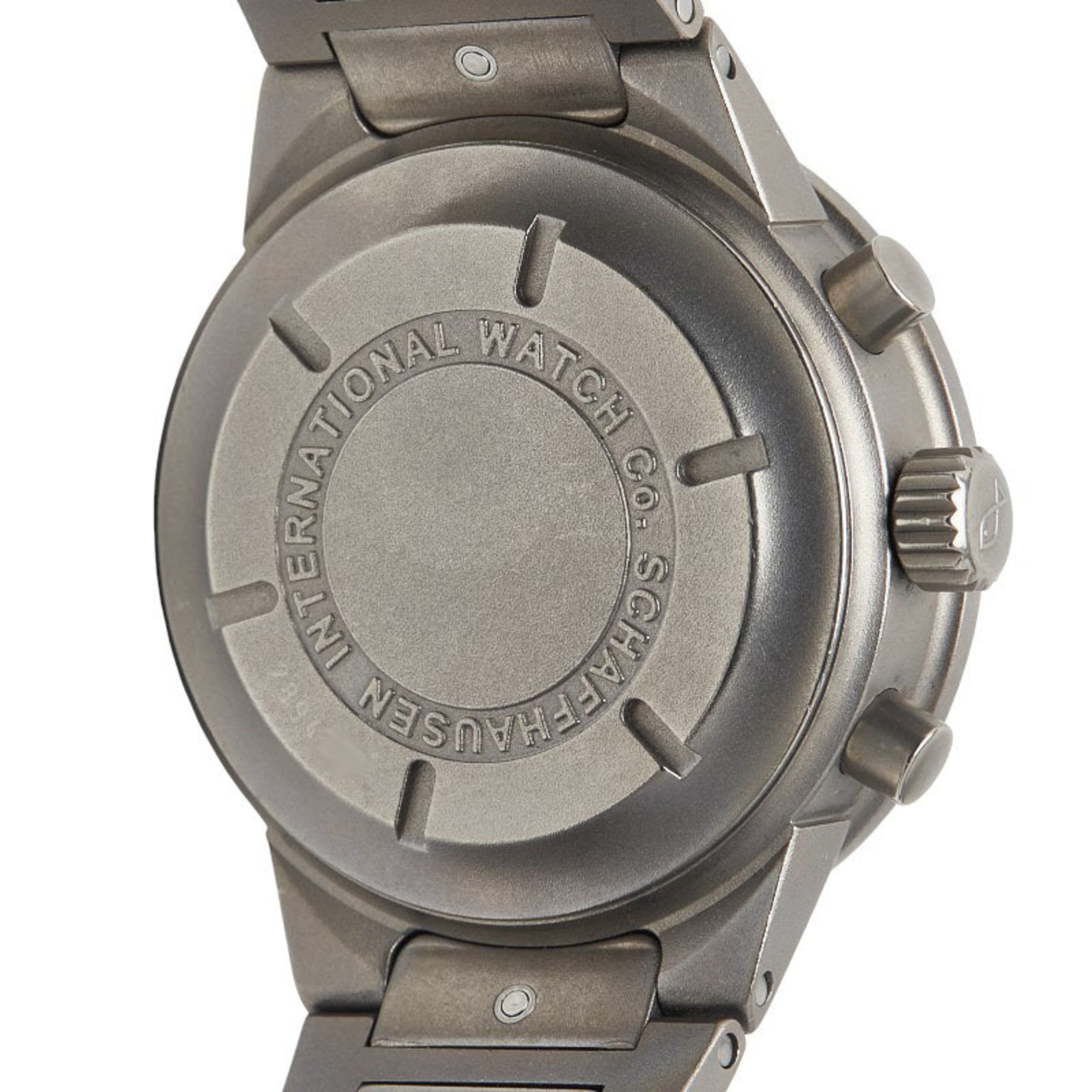 IWC Schaffhausen GST-chronograafhorloge IW370703, automatisch, zwarte wijzerplaat, titanium, herenhorloge SCHAFFHAUSEN