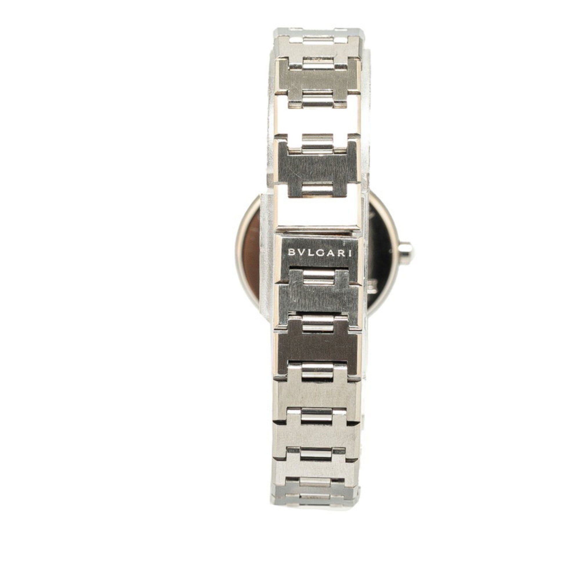 BVLGARI Uhr BB23SS Quarz Schwarz Zifferblatt, Edelstahl, Damenuhr