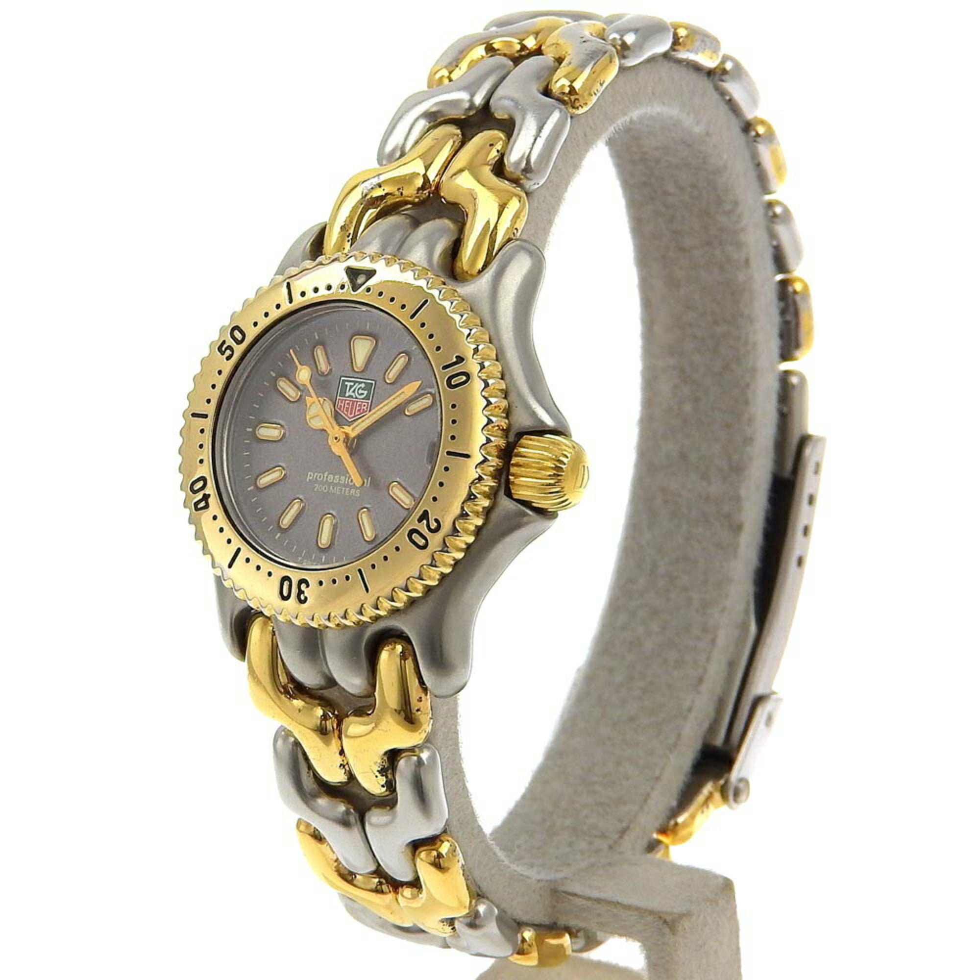 TAG HEUER Professional Watch, Two-tone, S95-208, Stainless Steel, Quartz, Analog Display, Grey Dial, Professional, Women's