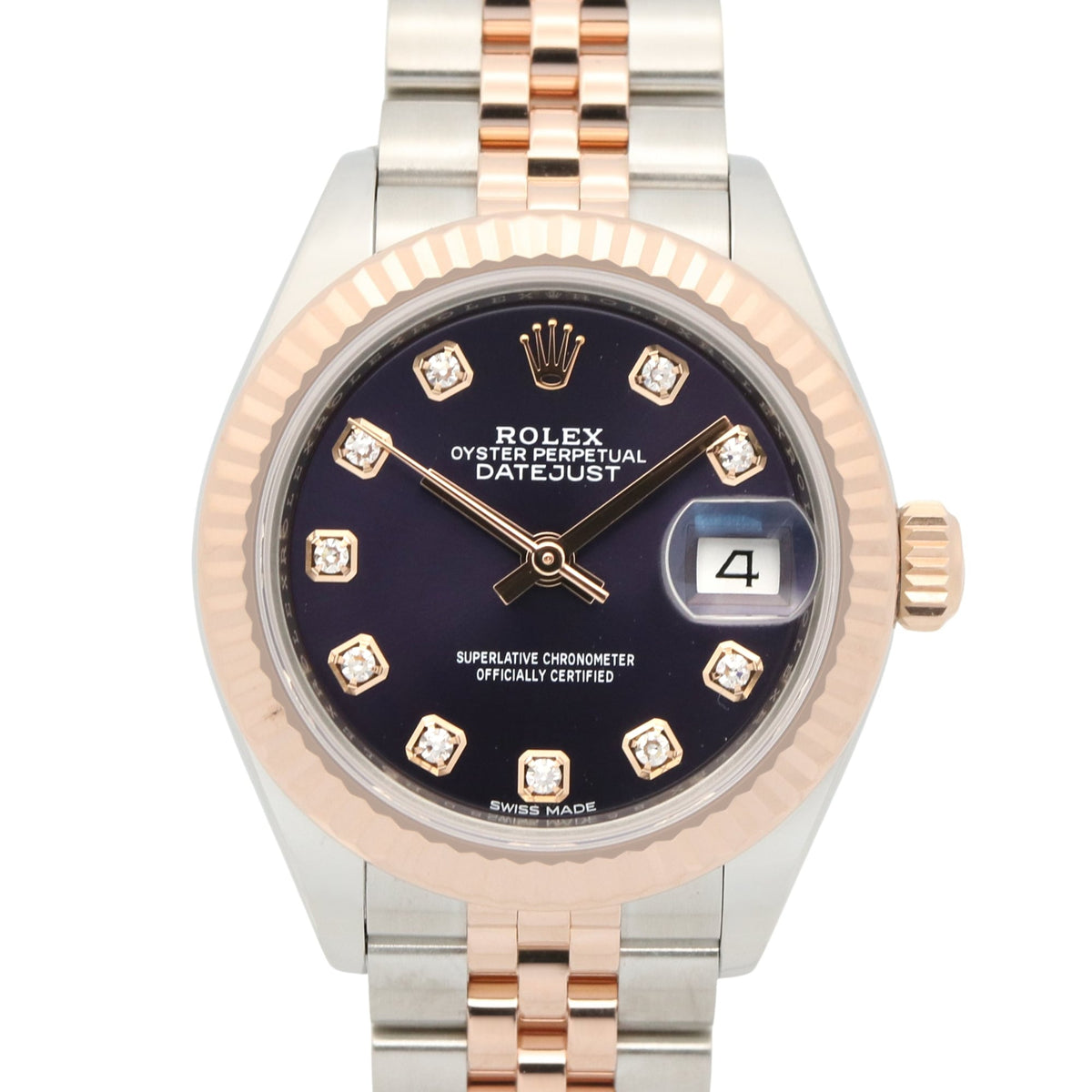 Rolex Datejust 10P Diamond 279171 Purple Dial 28mm Watch