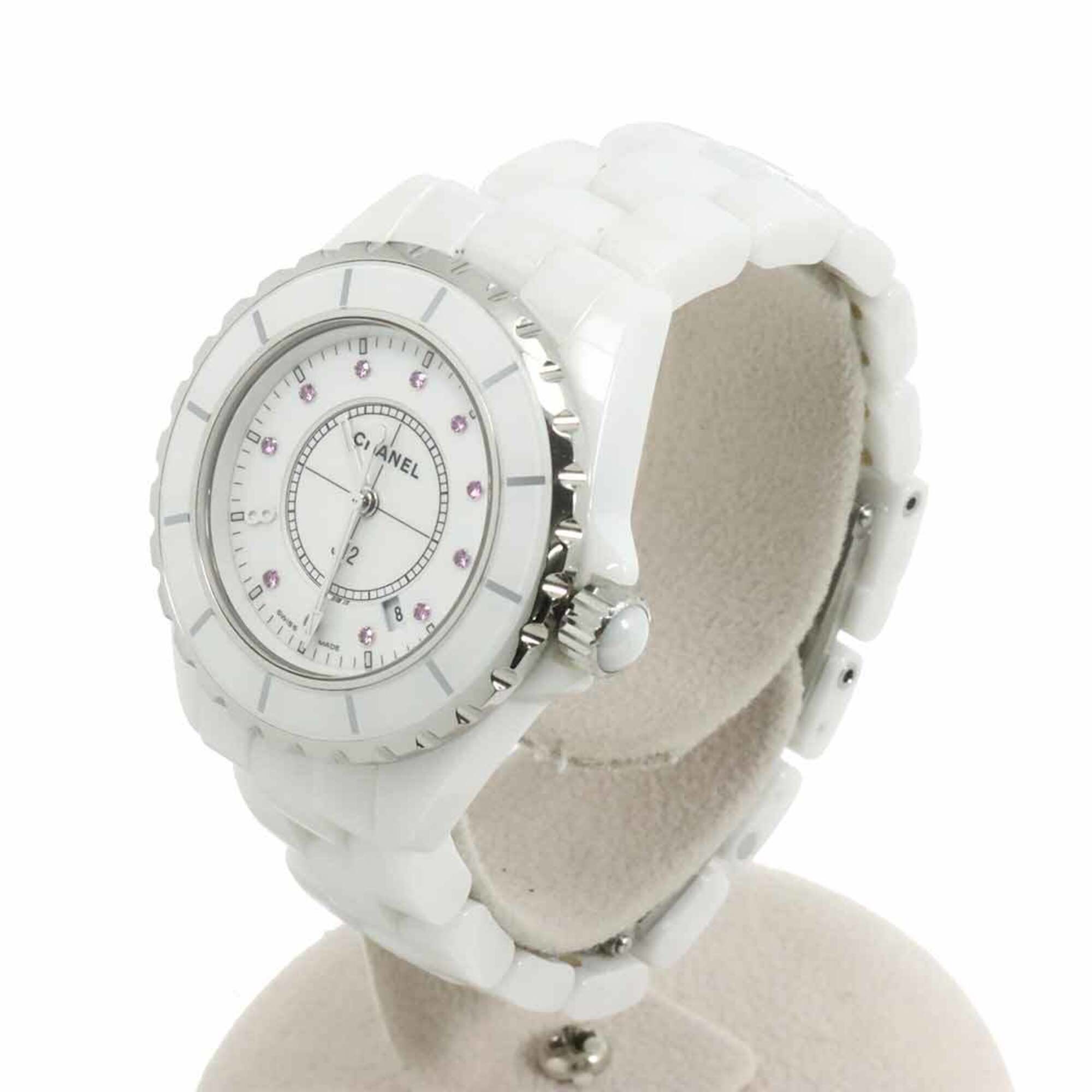 Chanel J12 33mm H2054 Ginza Boutique Limited Edition Wo 11P Pink Sapphire White Ceramic Quartz