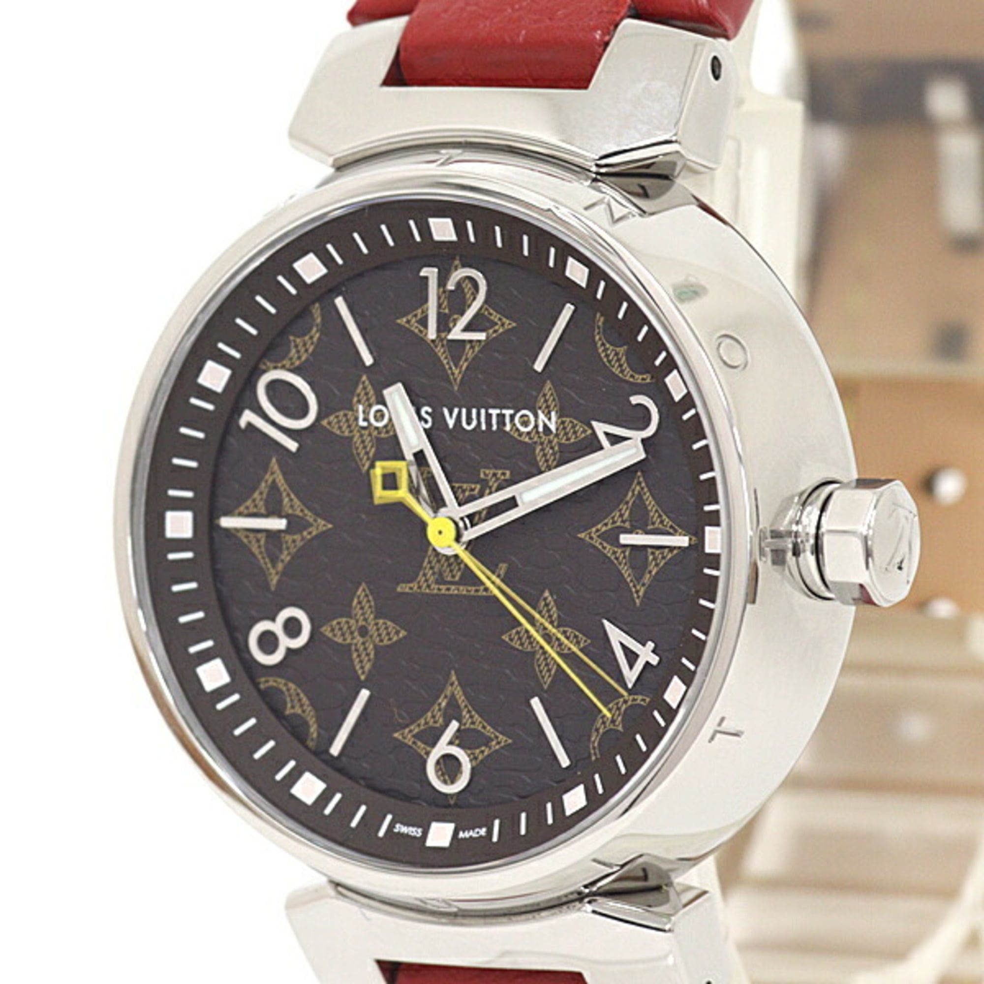 Louis Vuitton Tambour QA071 Brown Dial 34mm Watch