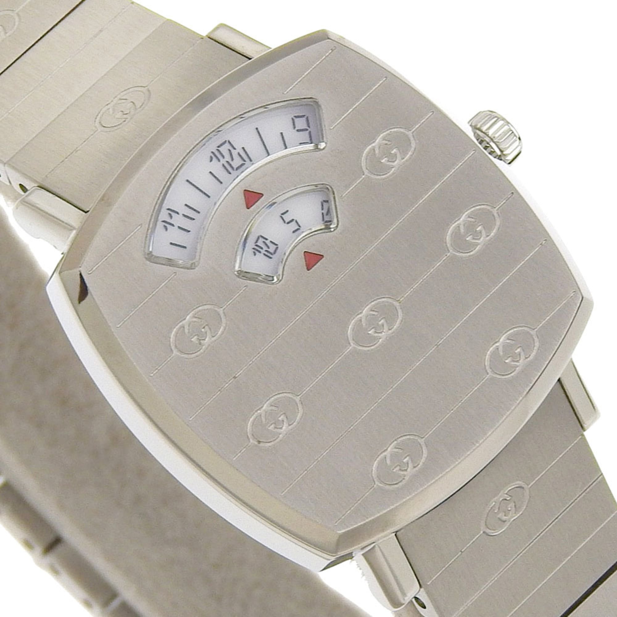 Gucci Grip-horloge 157.5/YA157501, roestvrij staal, quartz, analoog display, witte wijzerplaat, dameshorloge