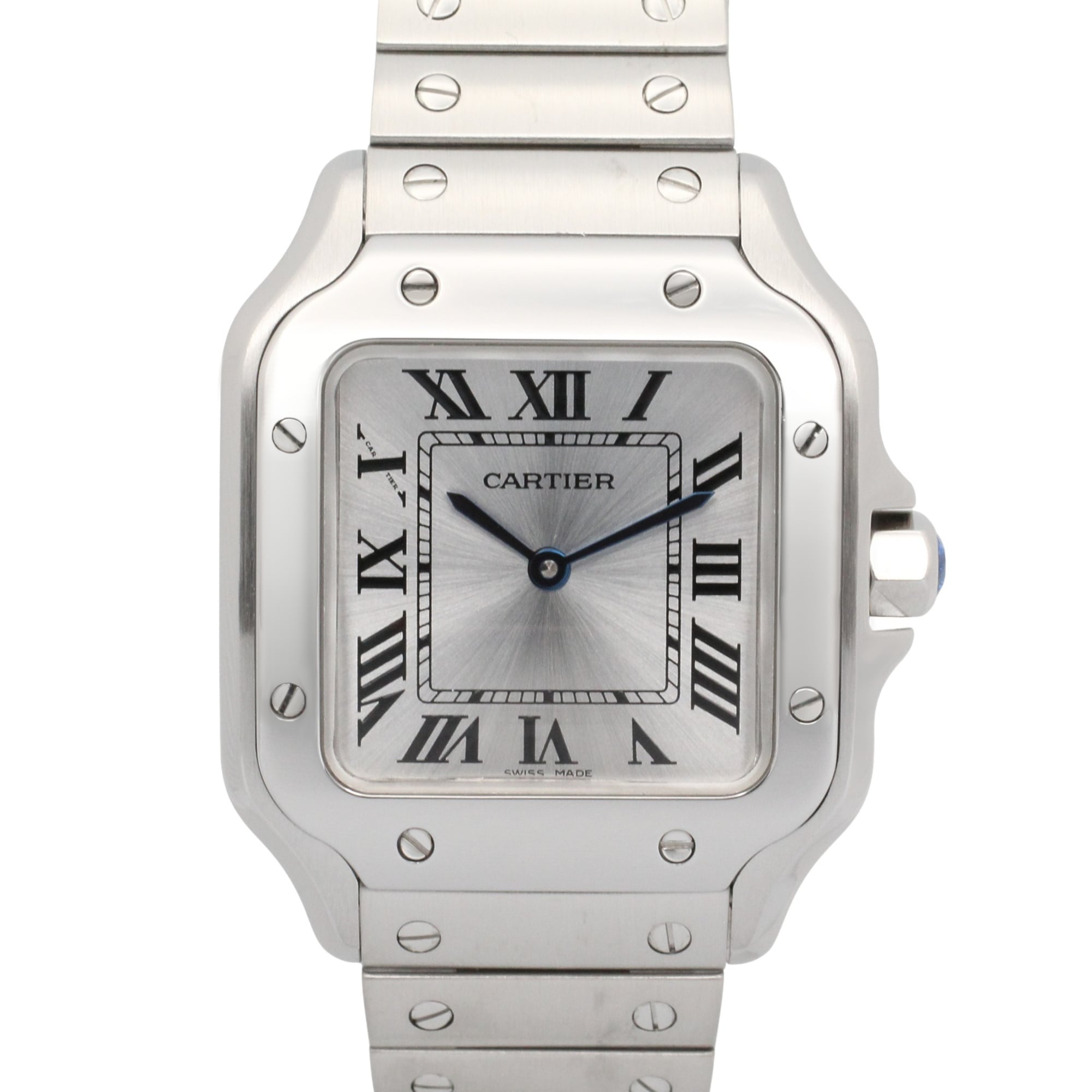 Cartier Santos WSSA0082 Silver Dial Stainless steel 27mm Watch