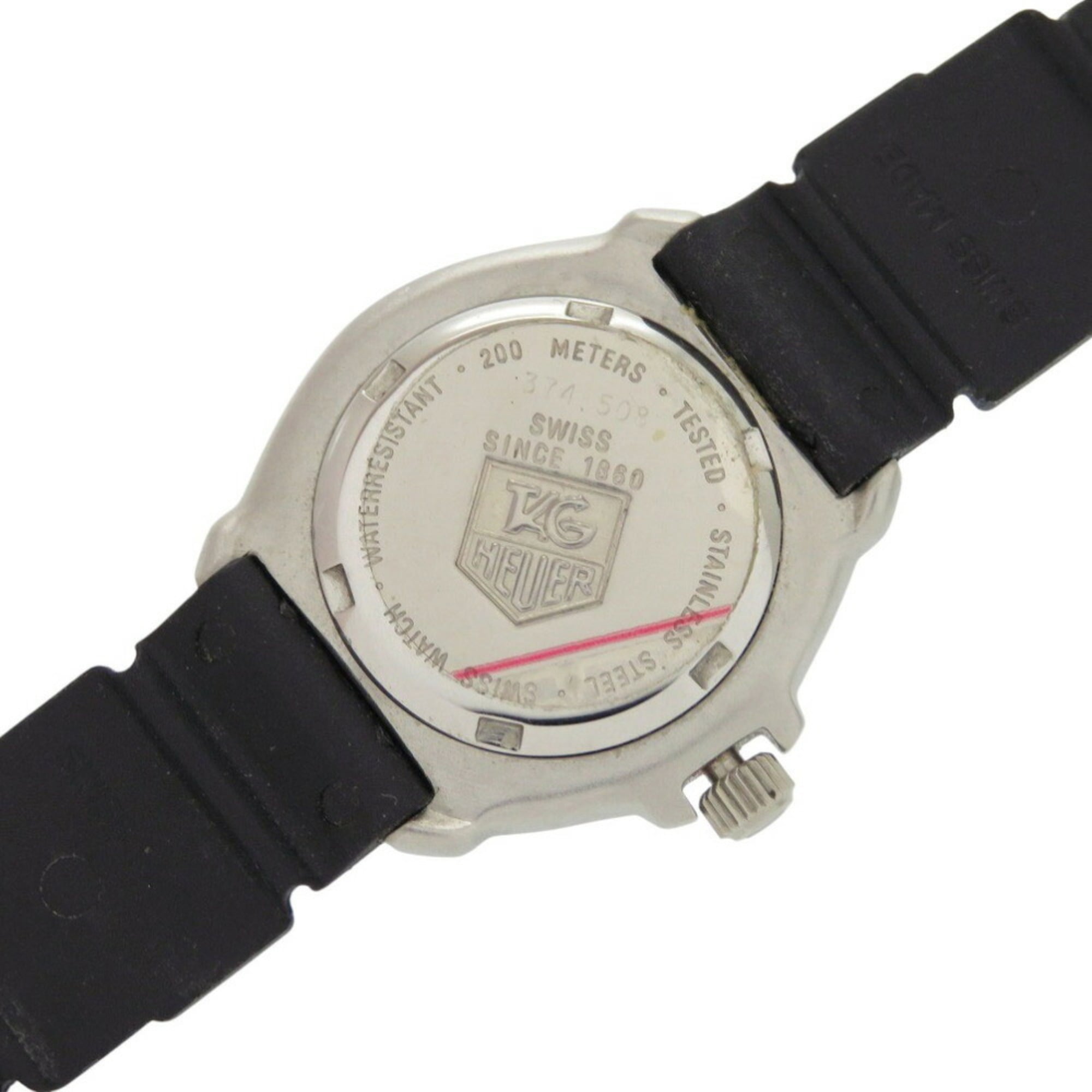 TAG Heuer Formula 1 374.508 Quarzzuhr aus Edelstahl mit Kautschukarmband Schwarz und Zifferblatt 1729