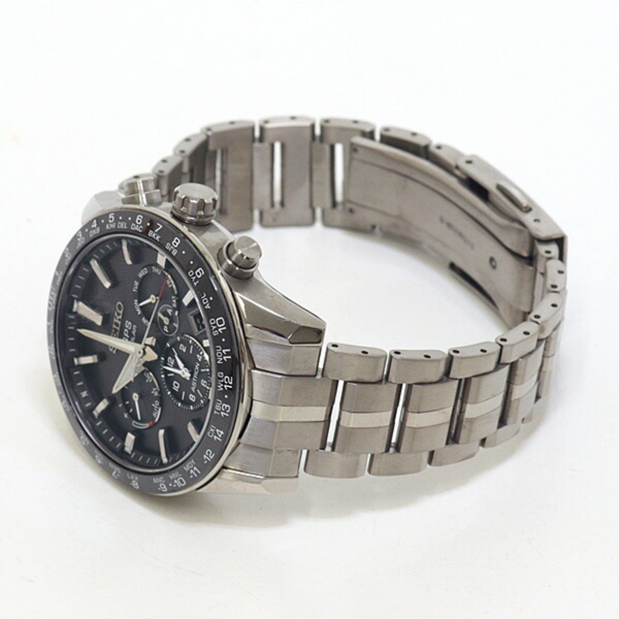 SEIKO Astron SBXC003 Men's Watch, Titanium, Black Dial, Solar Powered, Radio Controlled