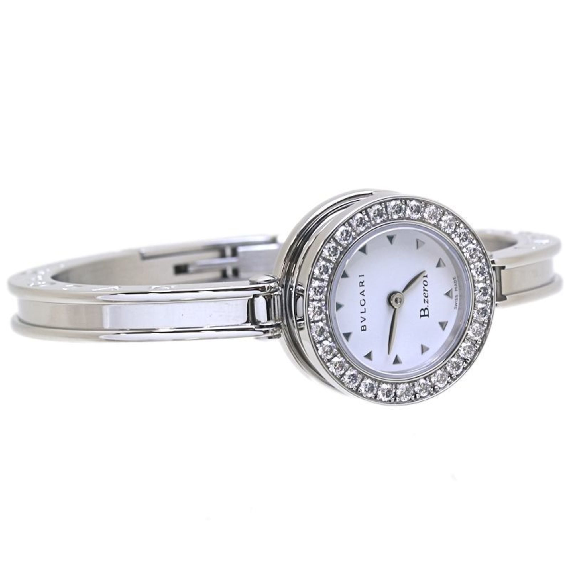 BVLGARI B.zero1 BZ22WSDS BZ22S dameshorloge met diamanten lunette, klein formaat, roestvrij staal, 40174