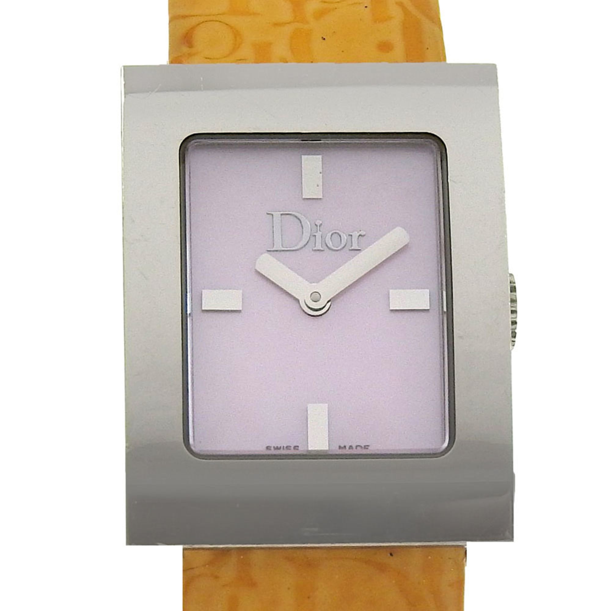 Christian Dior Maris Watch D78.109 Stainless Steel x Leather Quartz Analog Display Pink Shell Dial Women's