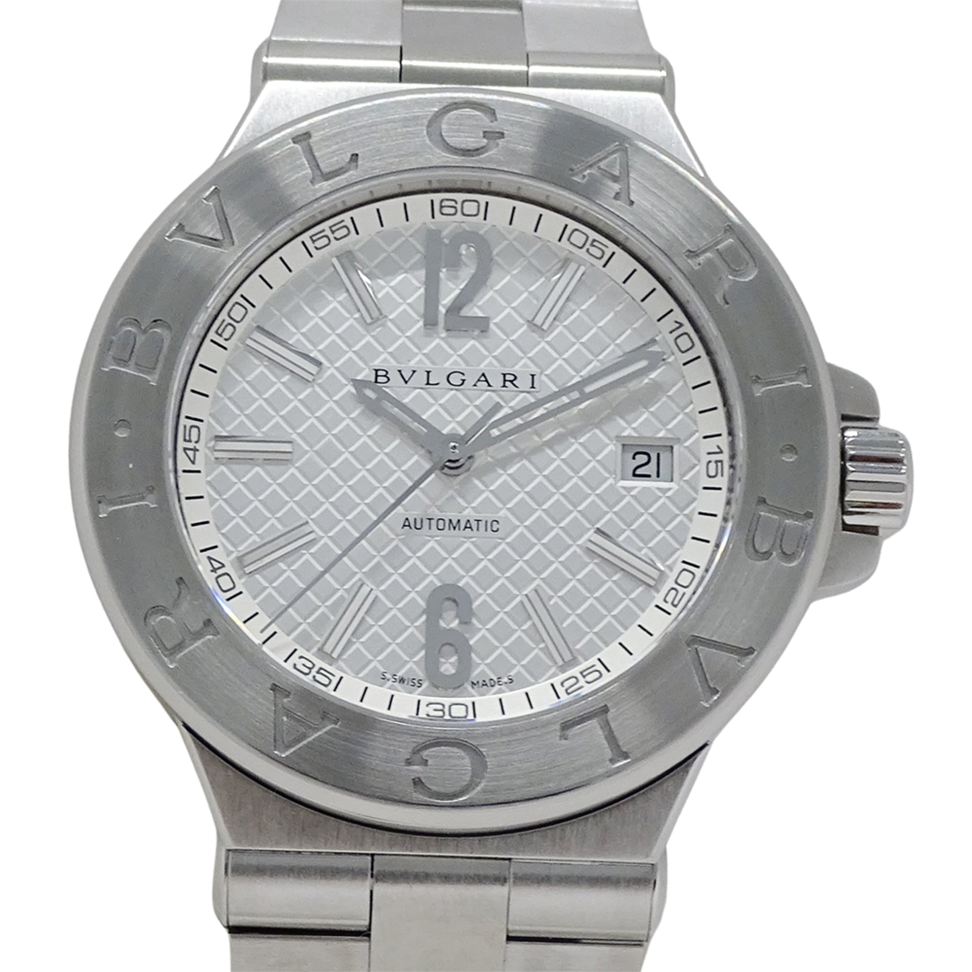 Bulgari BVLGARI Men's Watch, Diagono Date, Automatic, Stainless Steel (SS), DG40S, Silver, Polished