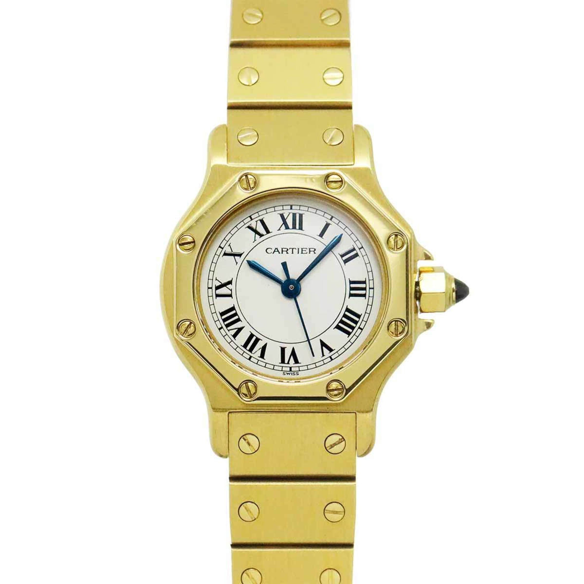Cartier Santos Octagon SM-horloge met witte wijzerplaat, 25 mm