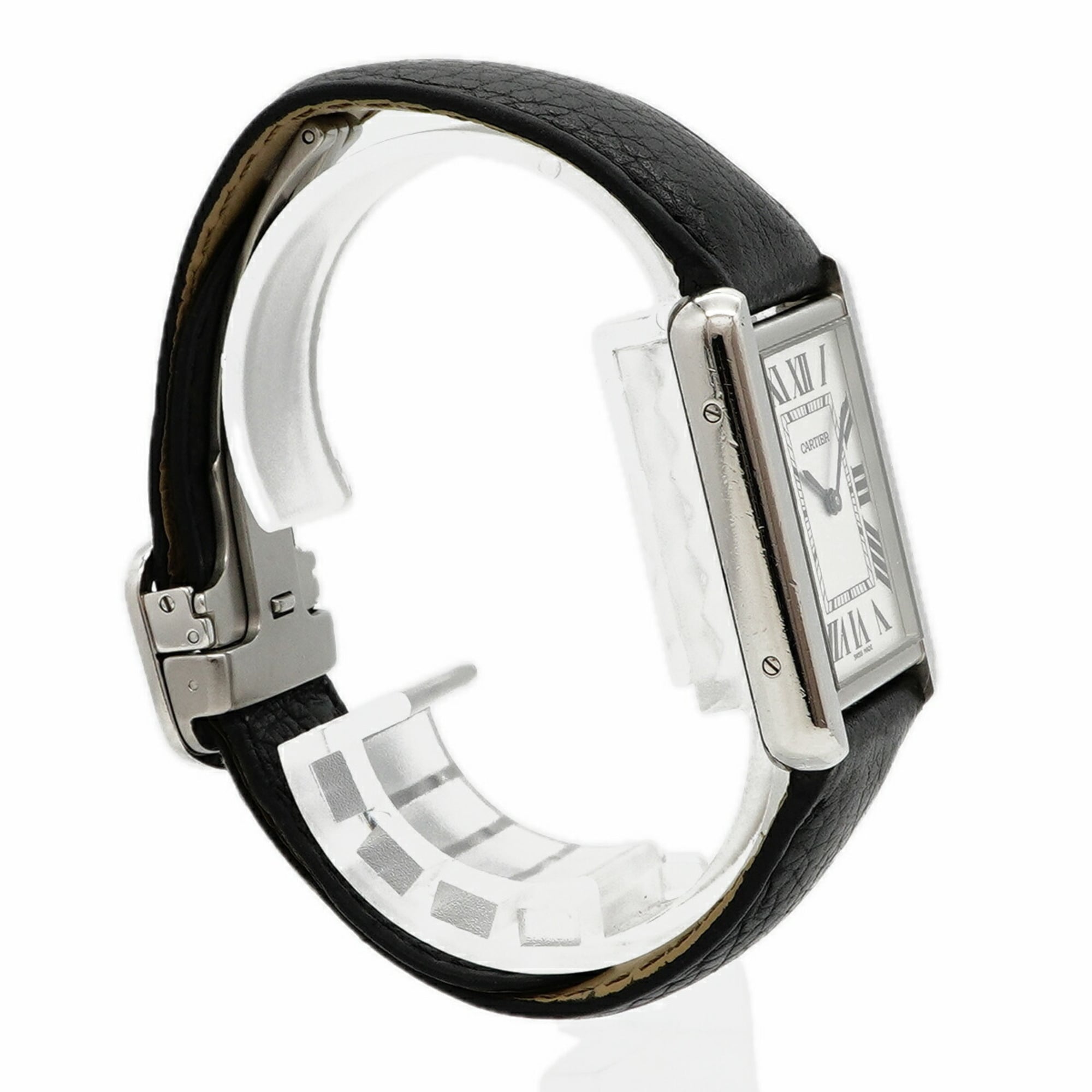 Cartier Tank Solo LM WSTA0028 Silver Dial Men's Watch
