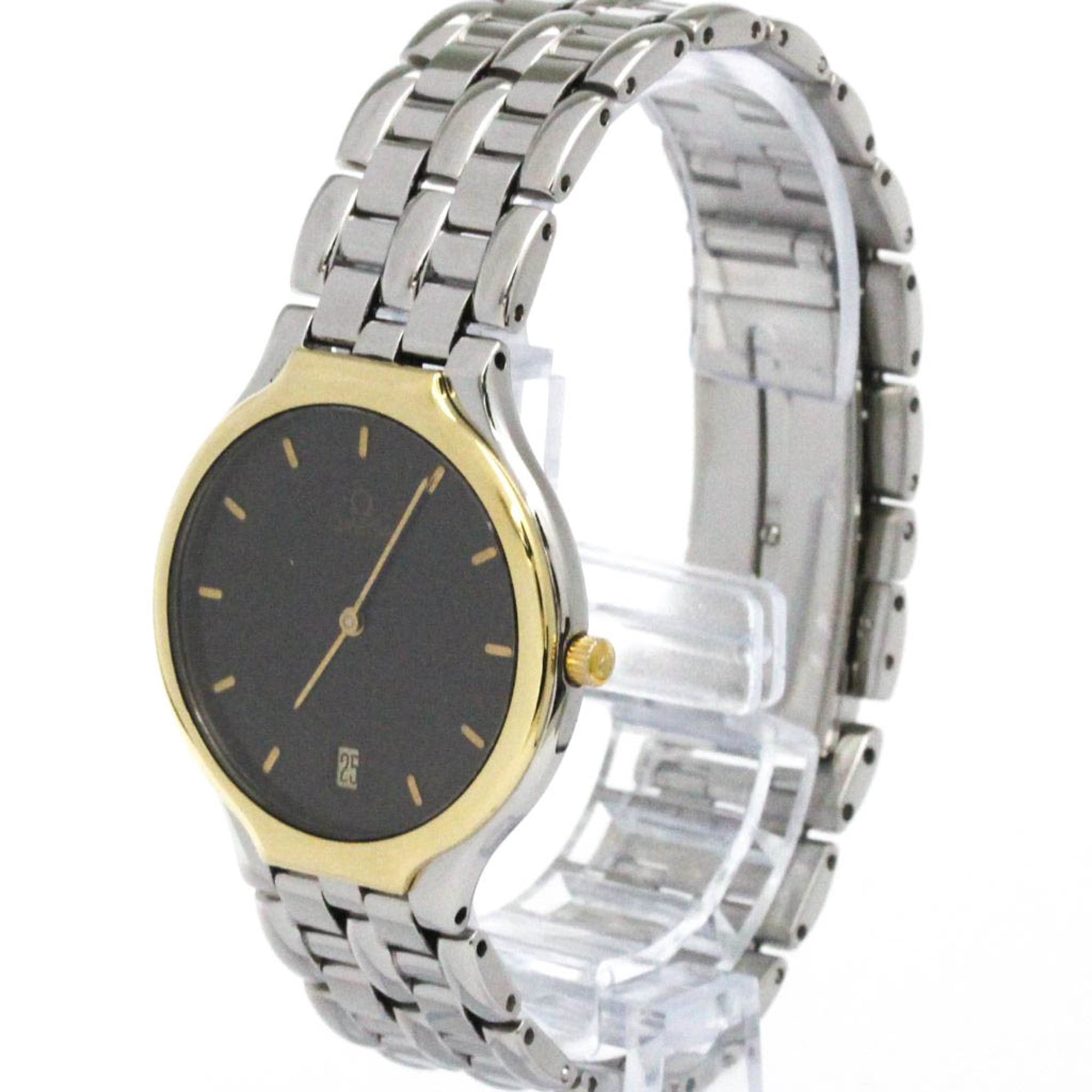 OMEGA De Ville Symbol K18 Gold Steel Quartz Mens Watch 196.0316 Polished