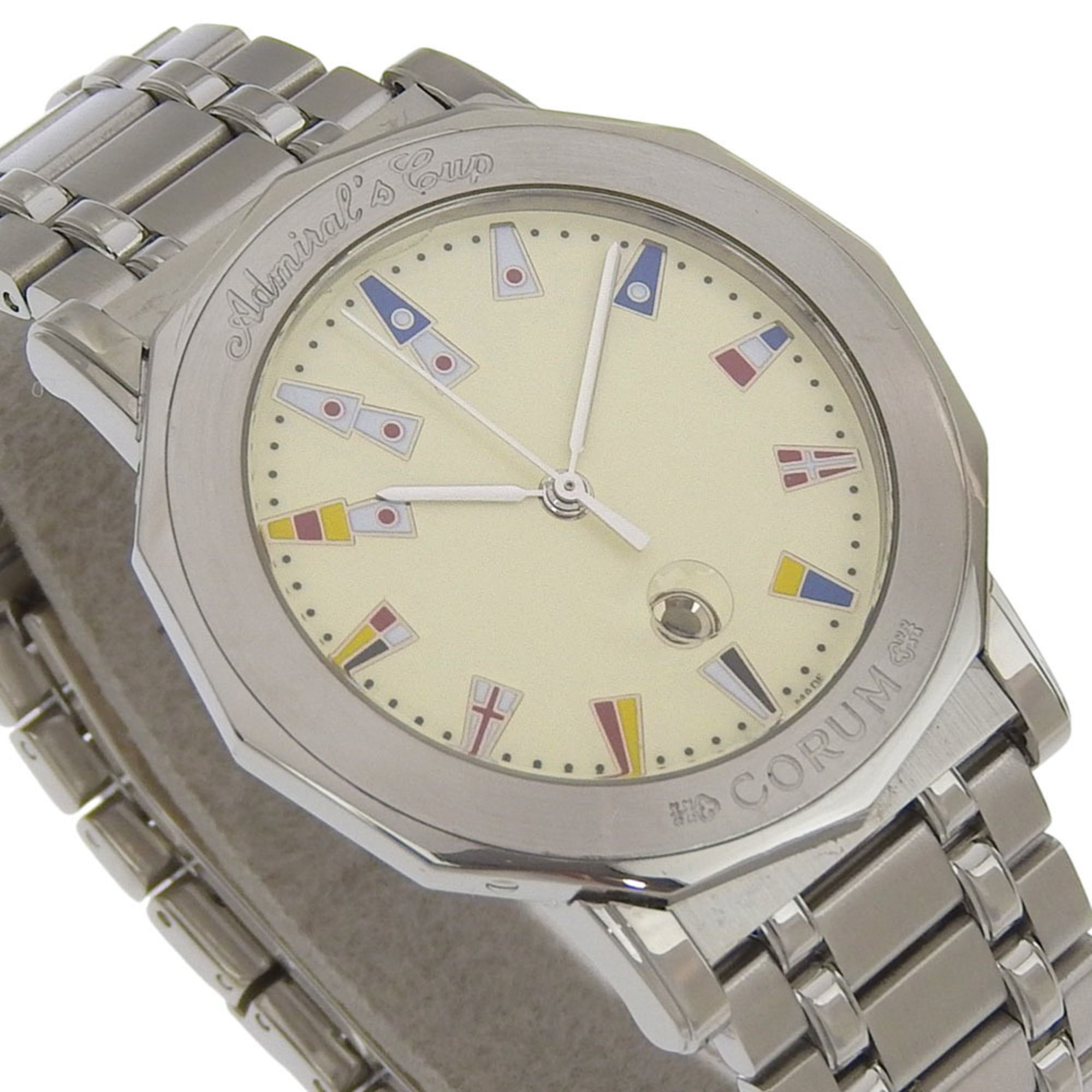 Montre Corum Admirals Cup 99.430.20 V585 en acier inoxydableQuartz analogique, cadran Ivoire pour homme