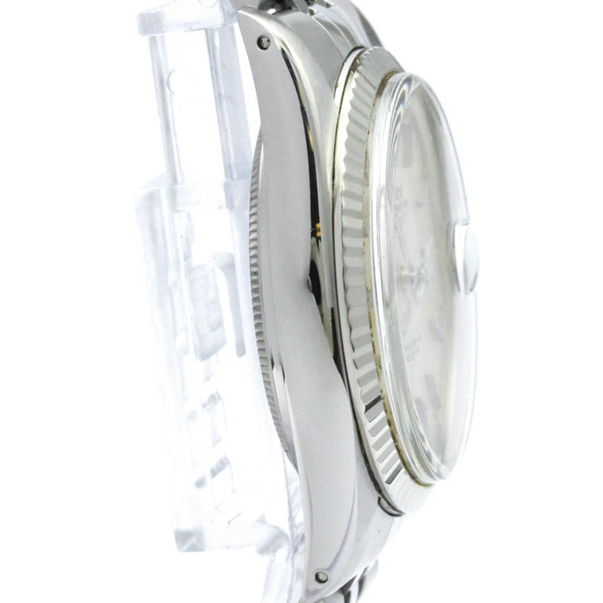 ROLEX Datejust 18K White Gold Steel Automatic Mens Watch 16014 Polished