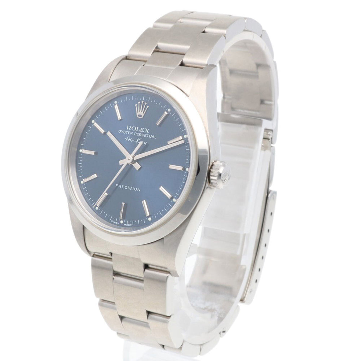 Rolex Air-King Oyster Perpetual 14000M, marineblaues Zifferblatt, 34 mm Uhr
