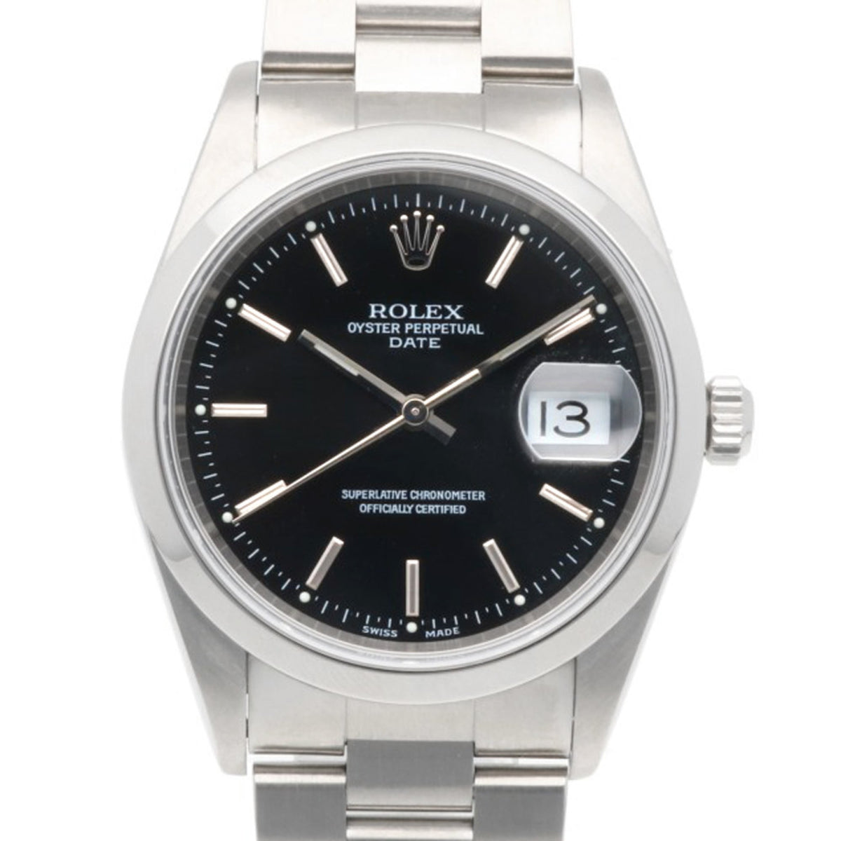 Rolex Oyster Perpetual 15200 met zwarte wijzerplaat, 36 mm