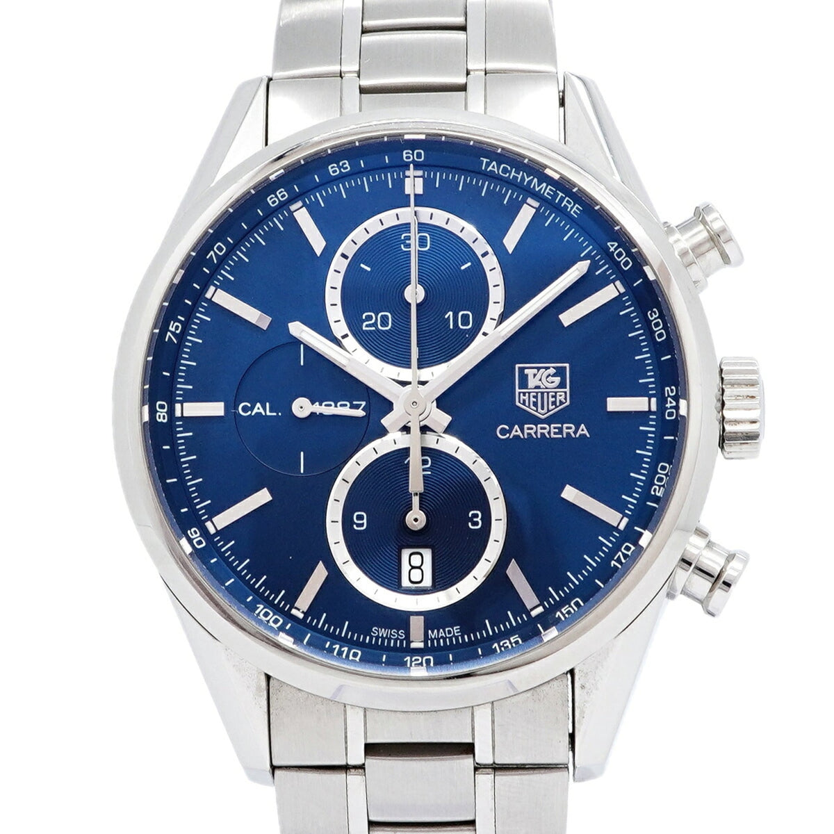 TAG Heuer Carrera Calibre CAR2115 horloge met blauwe wijzerplaat, 41 mm