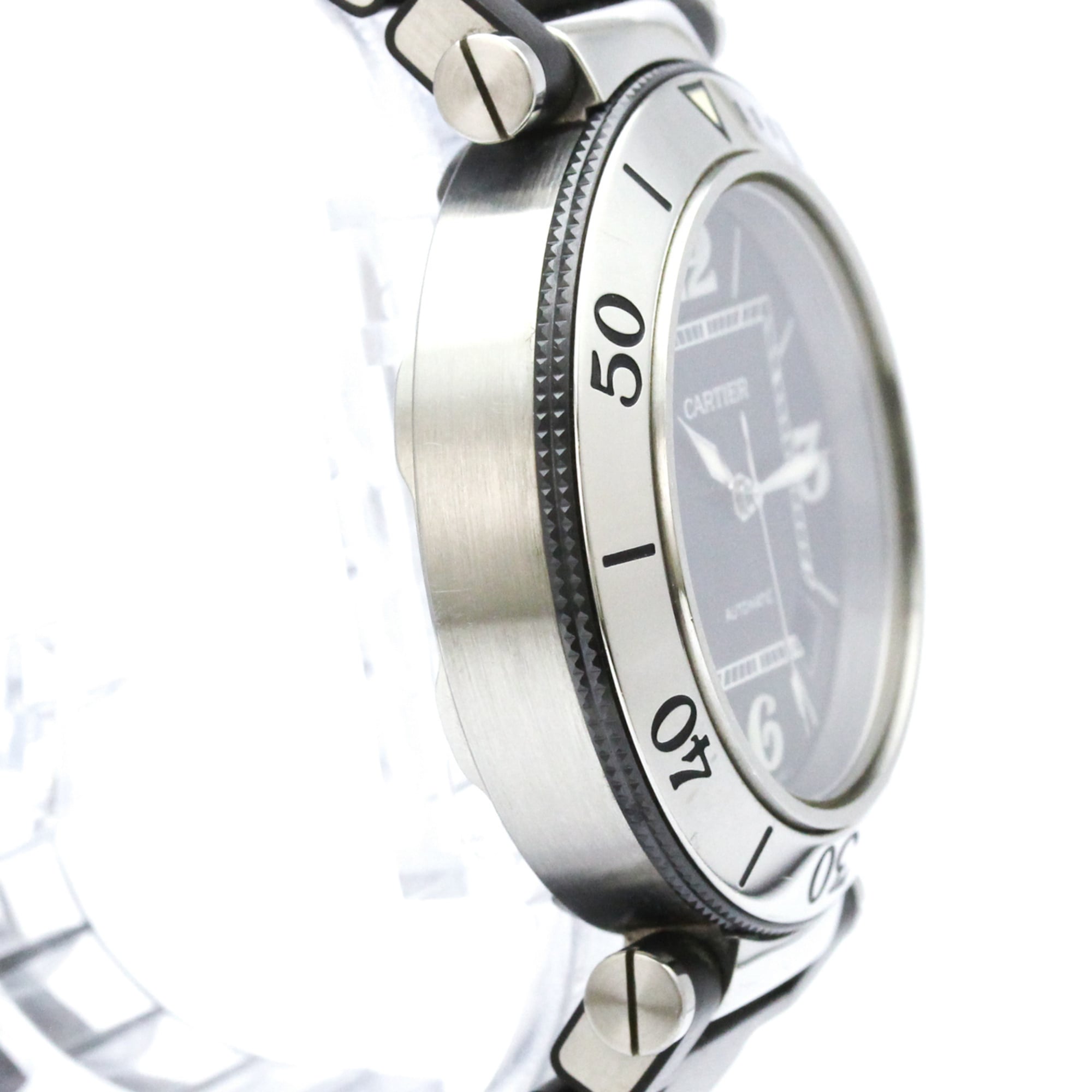 Cartier Pasha Seatimer W31077U2 Black Dial 40mm Watch