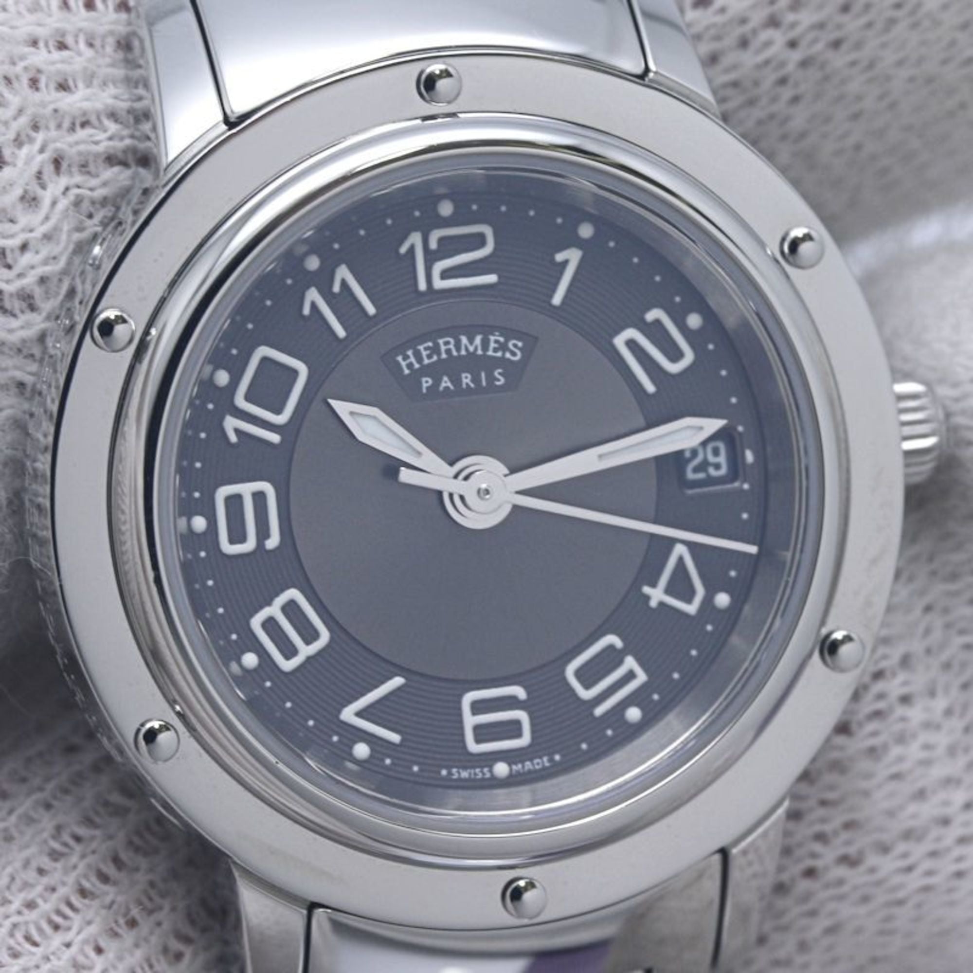 HERMES Clipper Classic CP1.210.230 4969 Women's Watch, Stainless Steel, 130489