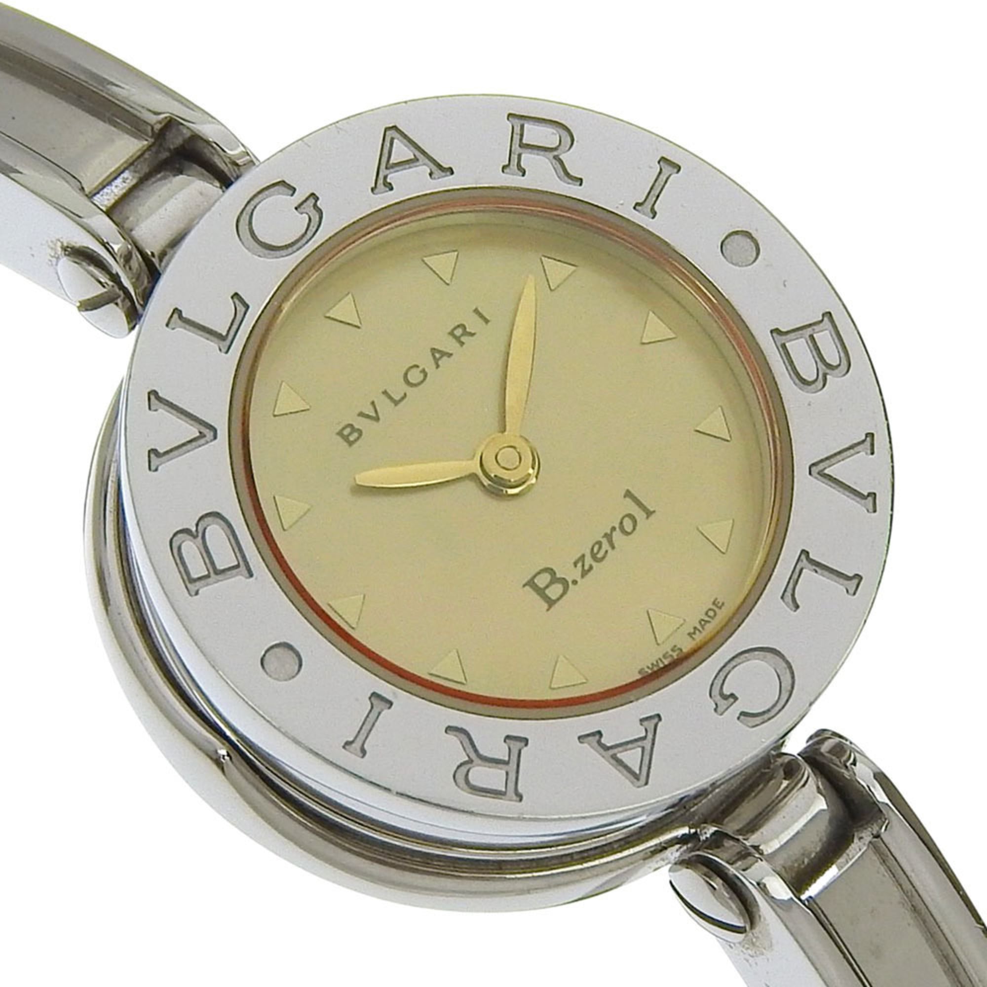 BVLGARI Bzero1 BZ22S analoog quartzhorloge voor dames van roestvrij staal met bruine wijzerplaat