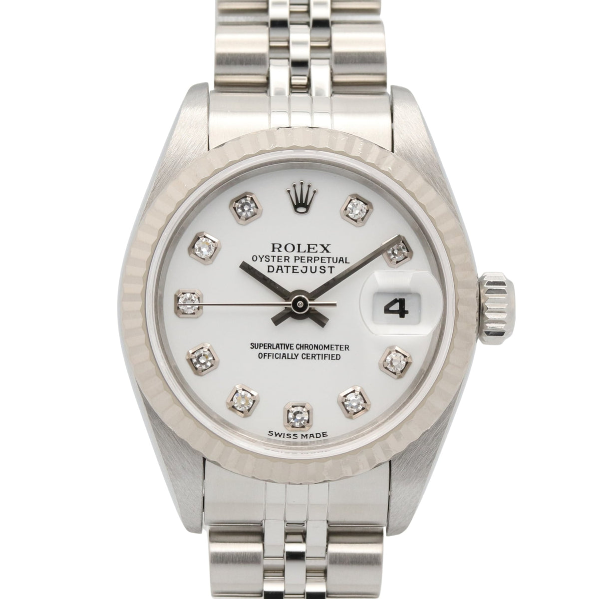 Rolex Datejust 10P Diamond 79174G White Dial 26mm Watch
