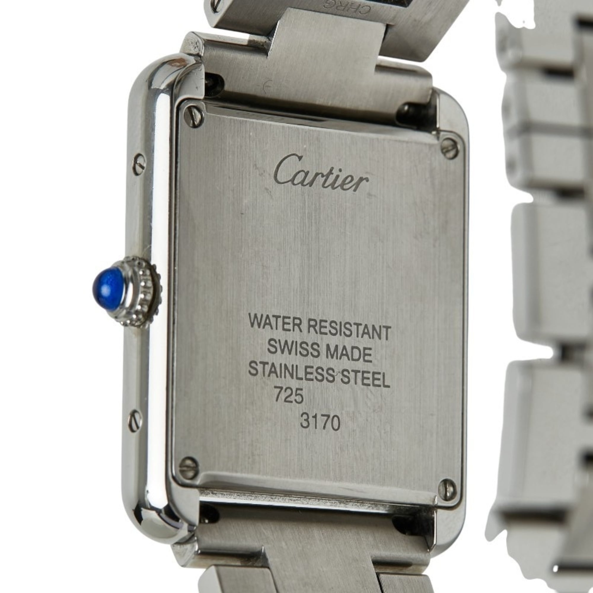 Cartier Tank Solo SM W5200013 Quarz-Damenuhr aus Edelstahl mit Weiß Zifferblatt CARTIER