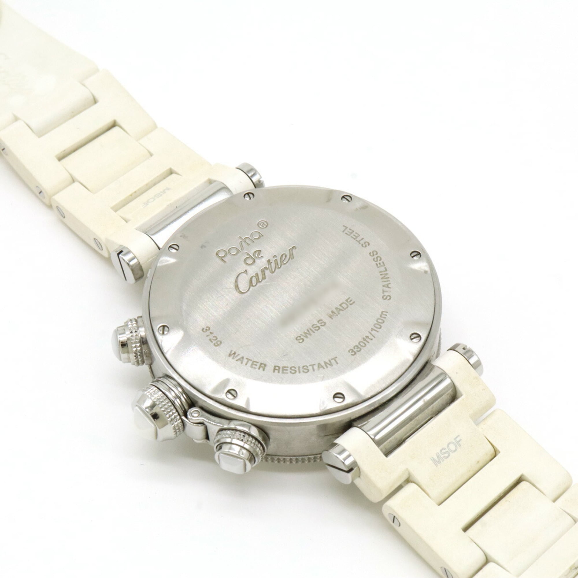 Cartier Pasha met zilveren wijzerplaat, AT, automatisch, heren-, dames- en unisexhorloge W3140005