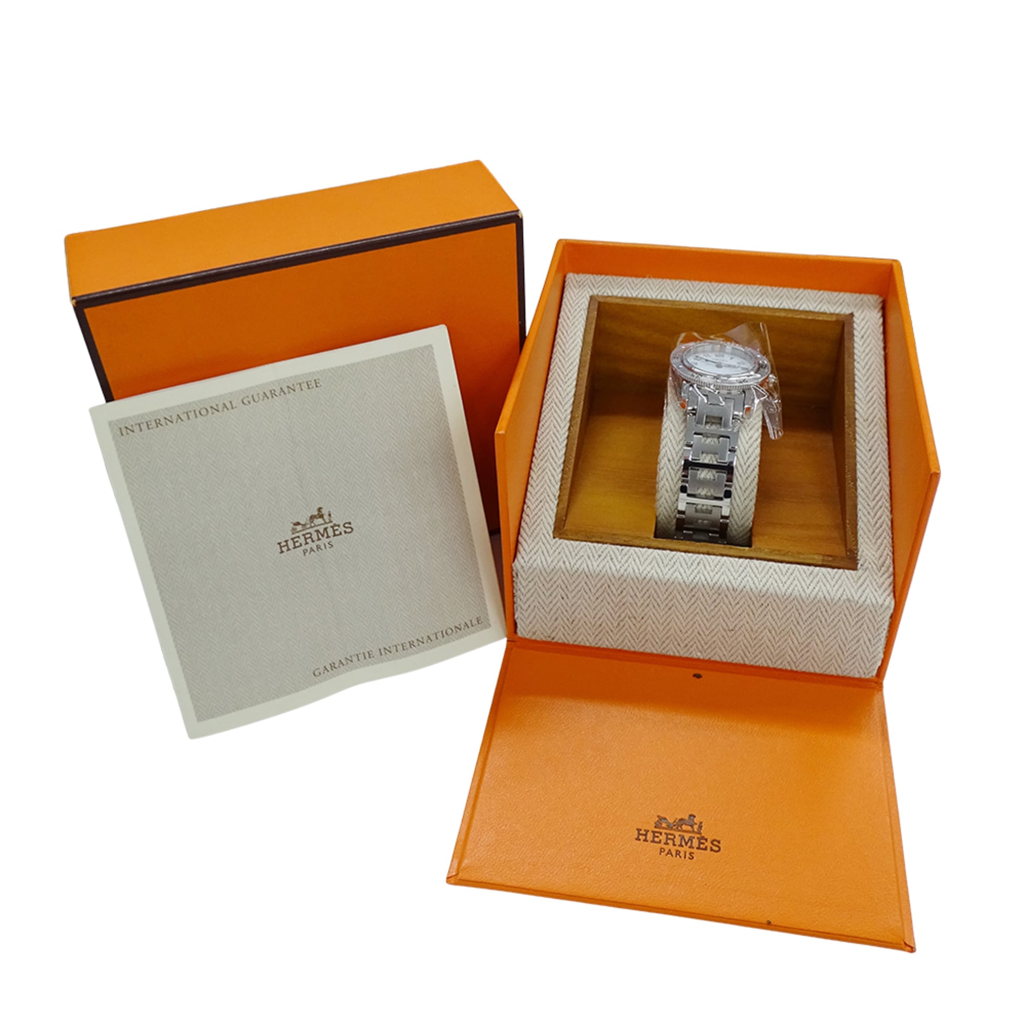 Hermes HERMES Women's Watch, Brand: Clipper Diver Date, Quartz, Stainless Steel (SS), CL5.210, Silver & White
