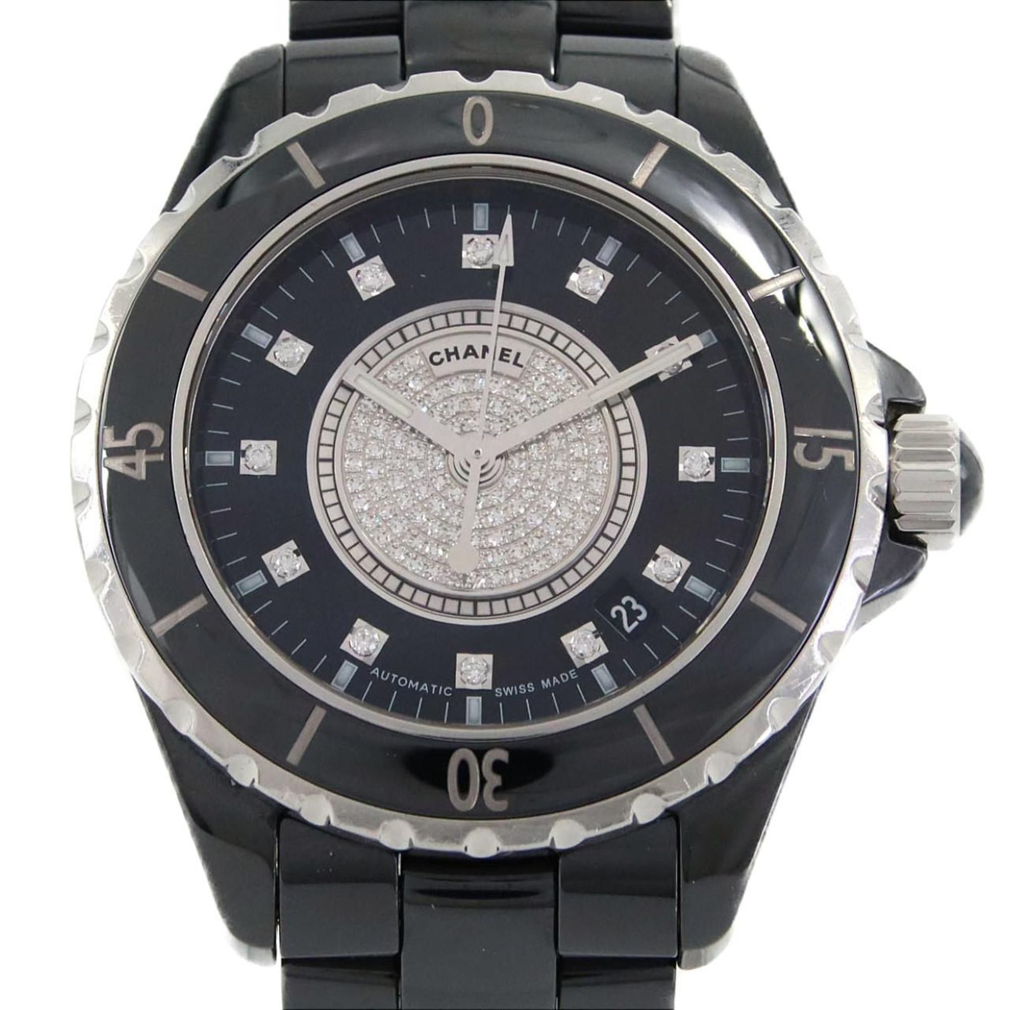 Chanel J12 38mm Ceramic 12P Center Pave H1757 Automatic Watch