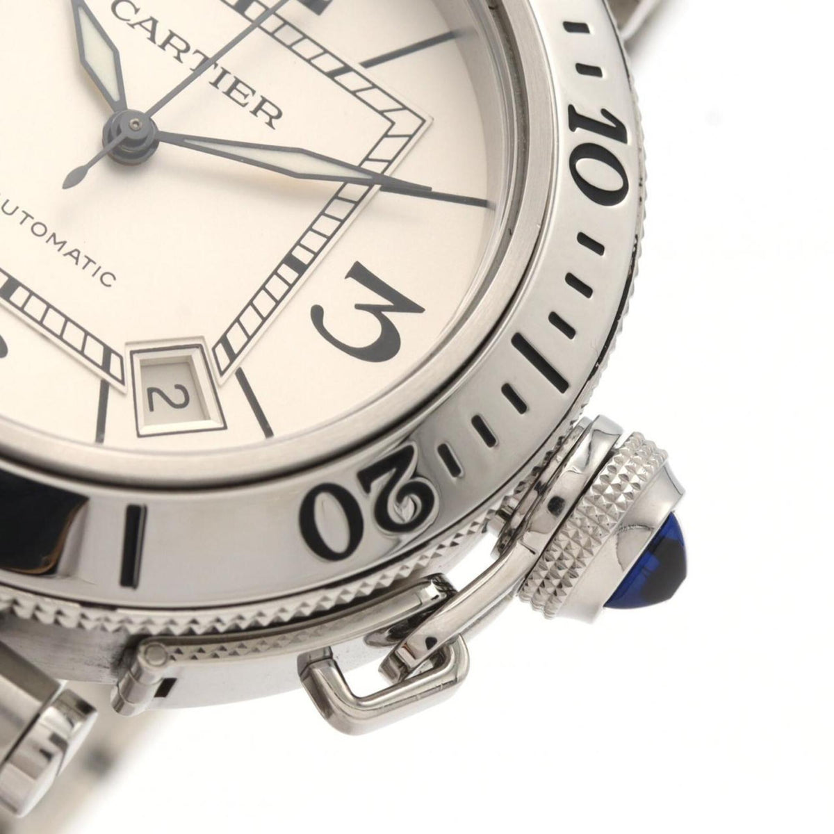 Cartier Pasha Seatimer W31080M7 Silver Dial 40mm Watch
