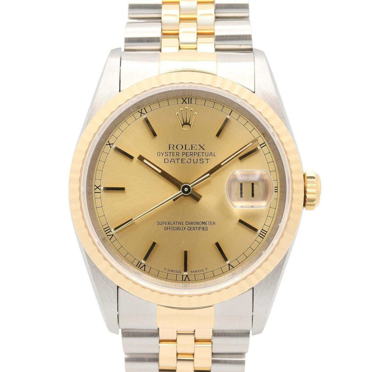 Rolex Datejust 16233 Champagne, Gold Dial 36mm Watch