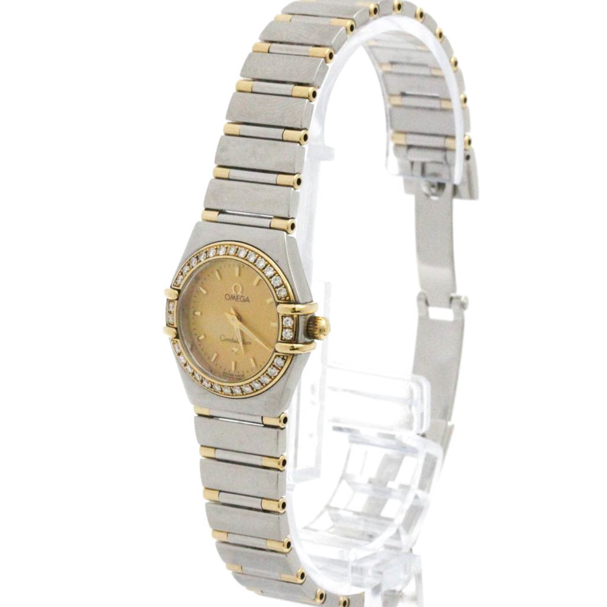 OMEGA Constellation Diamond 18K Gold Steel Watch 1367.10 Polished