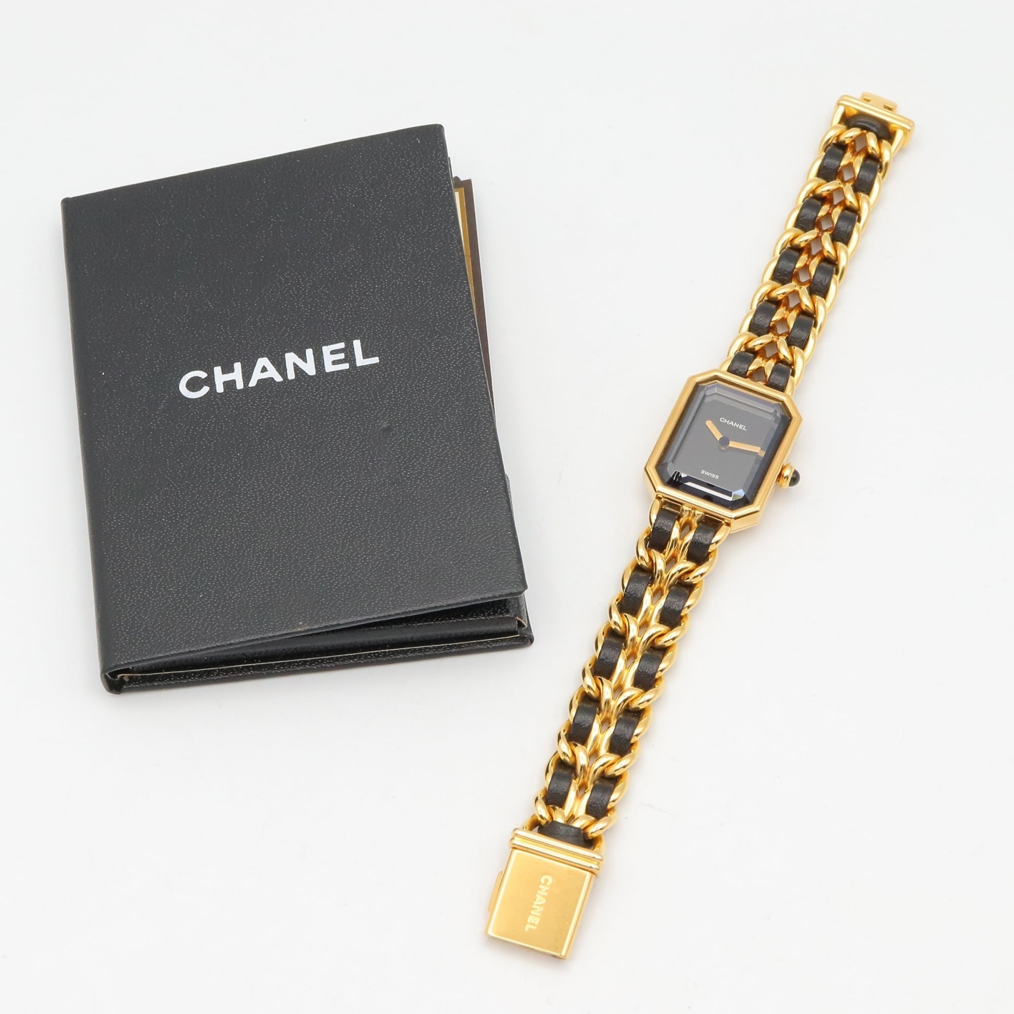 Chanel Premiere H0001 Black Dial Gold plated 20mm Watch