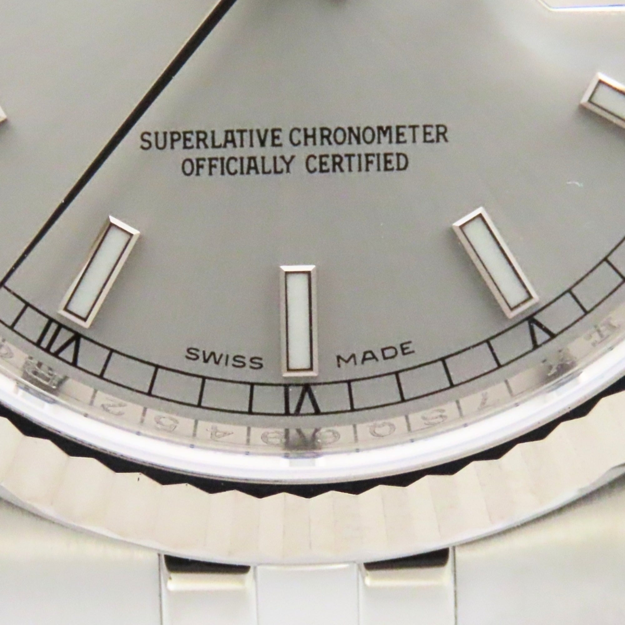 Rolex Datejust 36 116234 Edelstahl, 18 Karat Weißgold, Silber Zifferblatt, Stabindexe, Herrenuhr